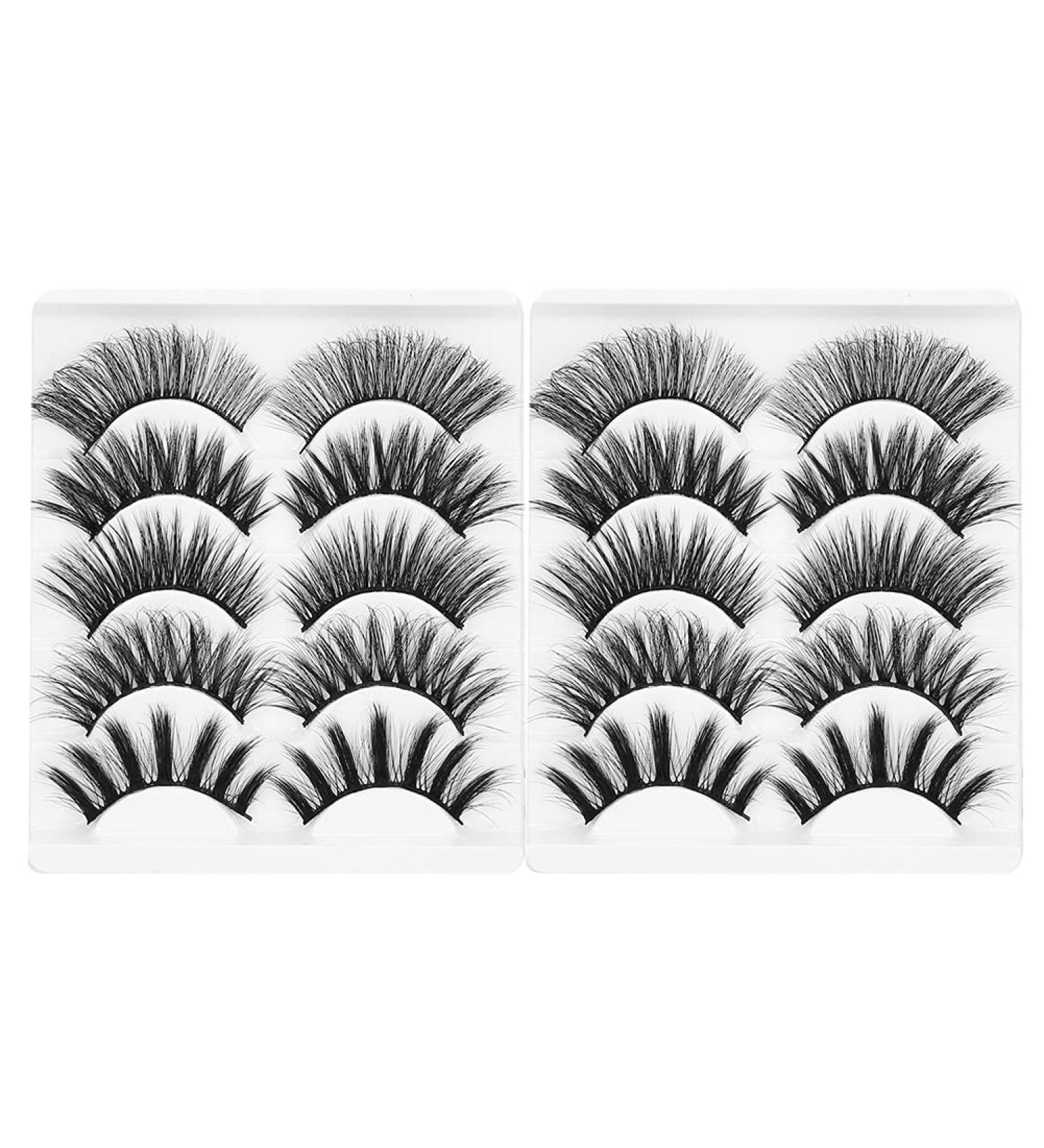 10 Pairs 6D False Eyelashes - Professional Long Thick Black Fiber Lashes | International Shipping - Buy Online on GoSupps.com