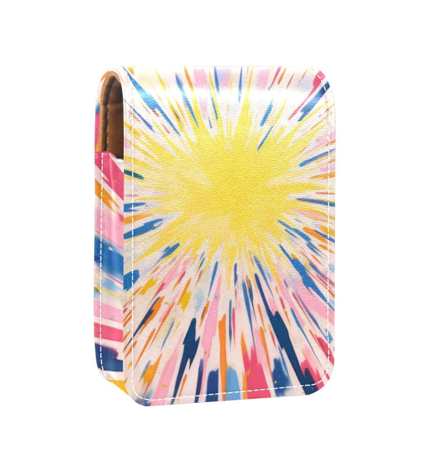 Travel Lipstick Organizer Case | Portable Makeup Bag with Mirror | Abstract Art Texture Pattern - G283j8iiof - Buy Online on GoSupps.com