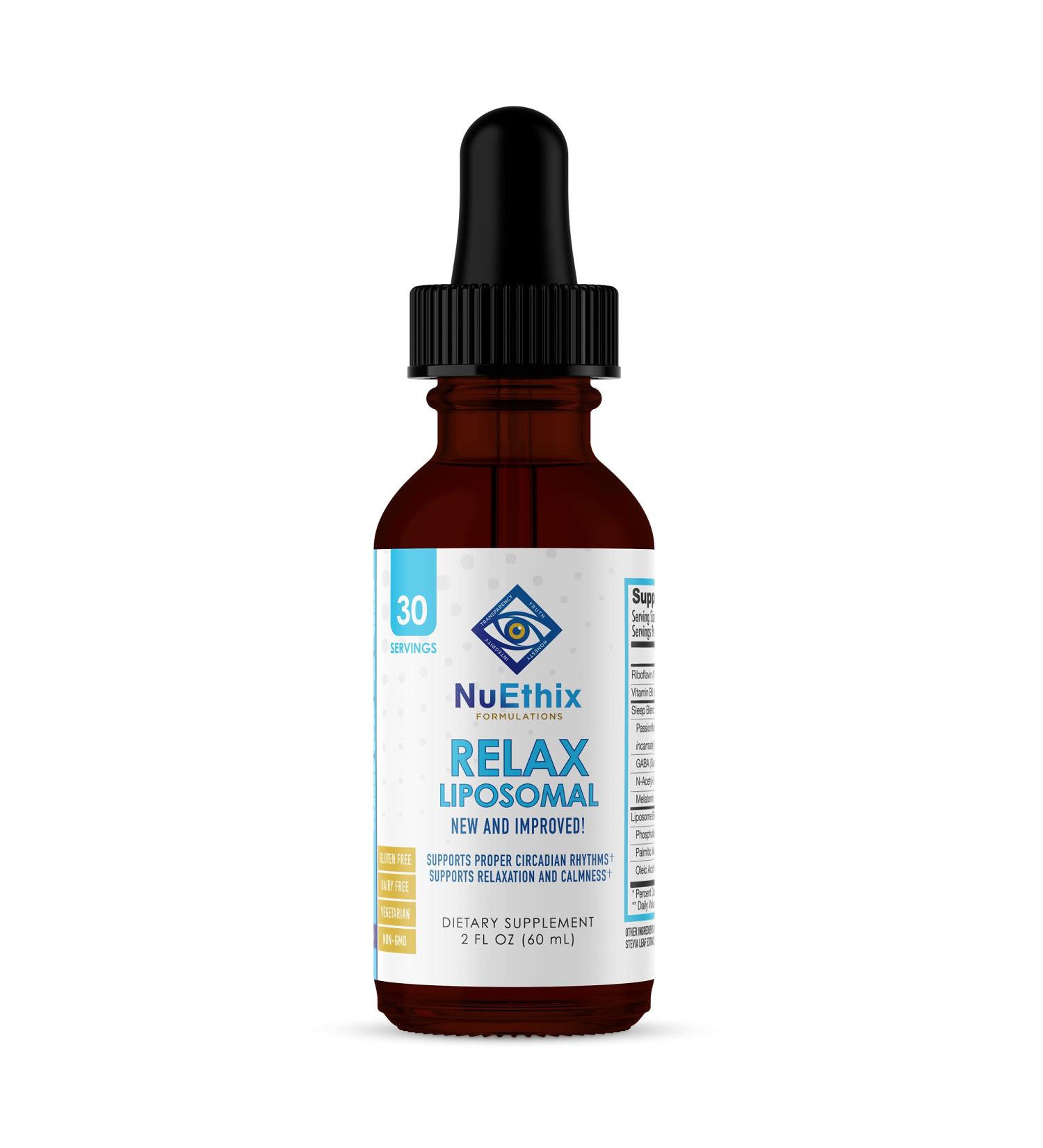 NuEthix Formulations Relax Liposomal Supplement Formula to Support Relaxation & Calm 2 Fluid Ounces 30 Servings