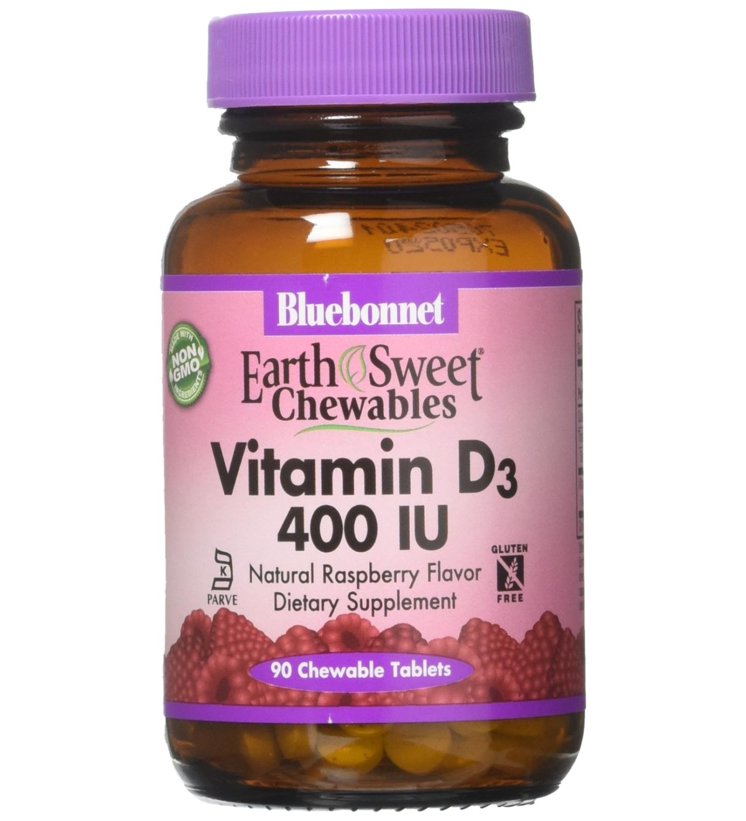 Bluebonnet Nutrition Earthsweet Chewable Vitamin D3 400 IU - 90 Tablets - Buy Online on GoSupps.com