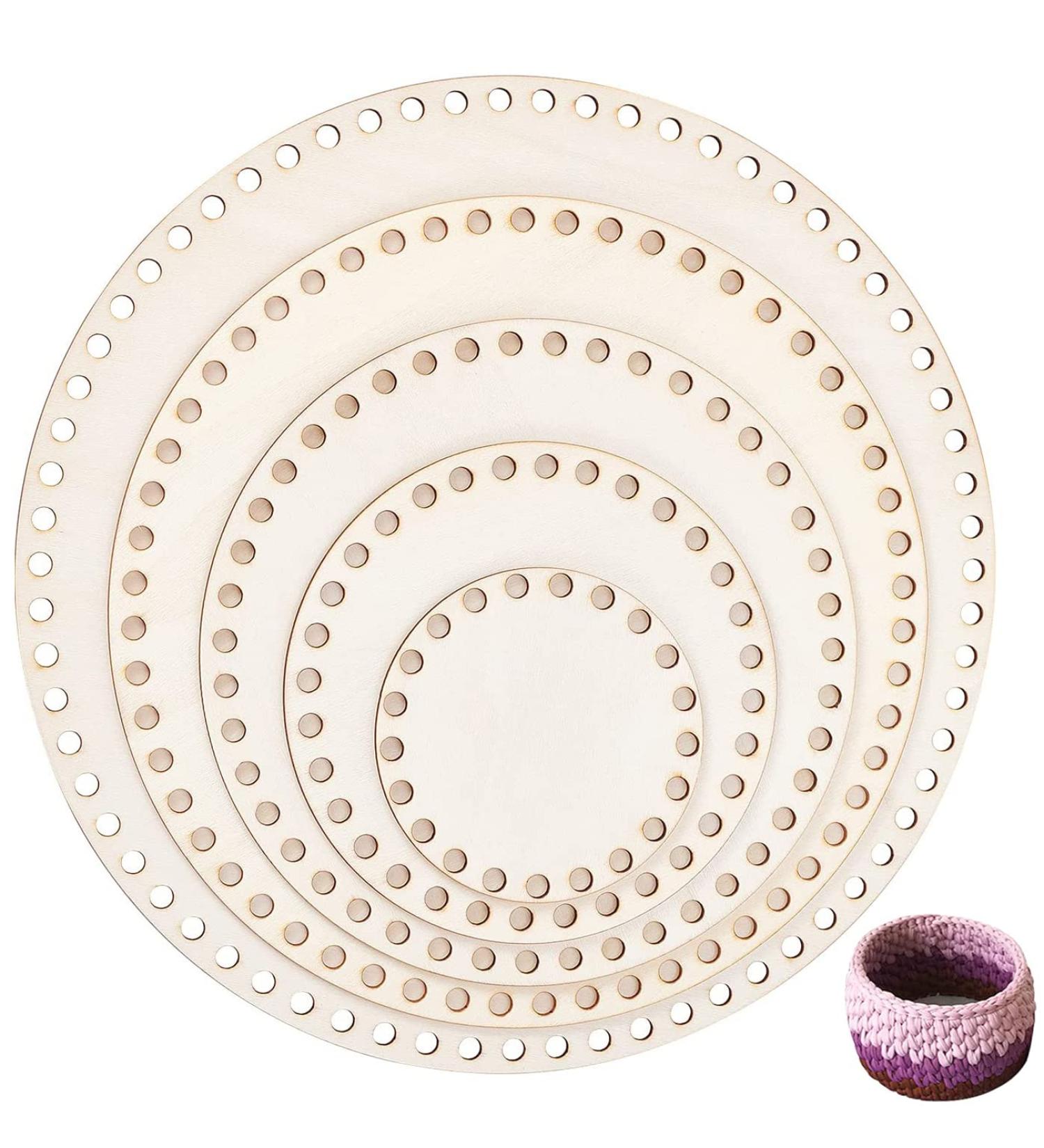 PandaHall Natural Wooden Basket Bottom Set - 5 Sizes Round Circle Blank Crochet Bases for DIY Weaving Supplies - BurlyWood (10/15/20/25/30cm) - Buy Online on GoSupps.com
