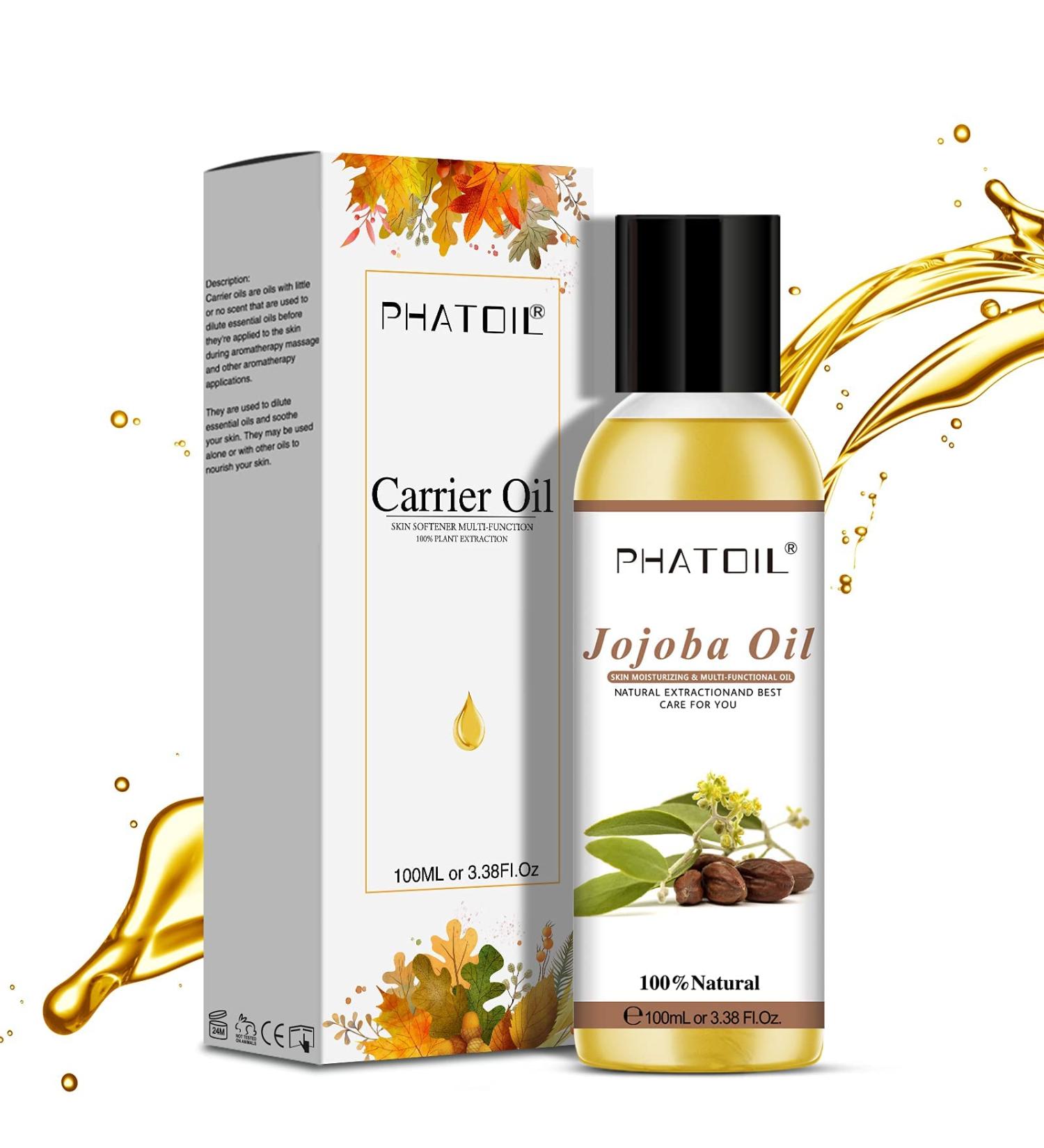 PHATOIL 100% Pure Cold Pressed Jojoba Oil 100ml - Carrier Oil for Diffuser, Humidifier & Aromatherapy - Buy Online on GoSupps.com