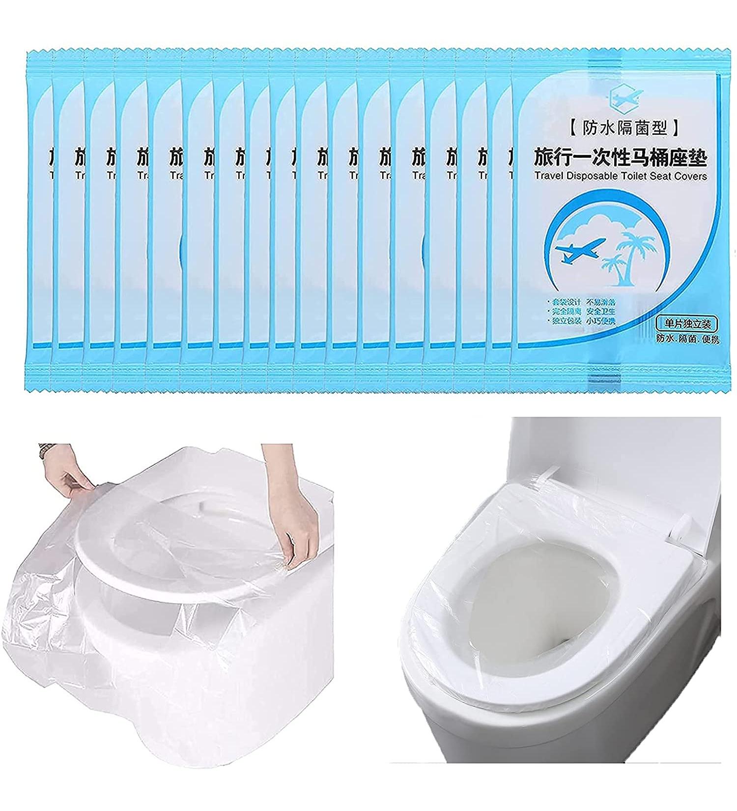 100PCS Biodegradable Disposable Plastic Toilet Seat Cover - Buy Online on GoSupps.com