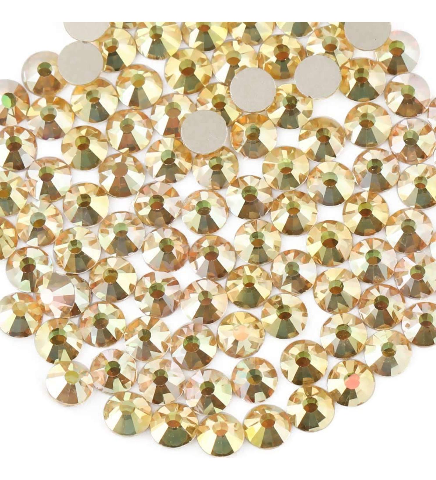 Beadsland 1440 pieces flat back rhinestones nail crystals rhinestones for nails metal gold SS20 (4.6-4.8mm) metal gold SS20/1440PCs