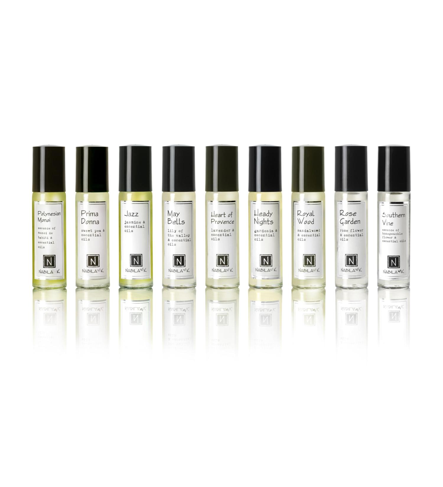 Roll-on Perfume (Set of 9) with Essential Oils Alcohol-Free All-Natural Organic Long-Lasting Fragrance - Travel-Size Perfume for Women - TSA Approved 0.33 oz / 10 ml Collection #1