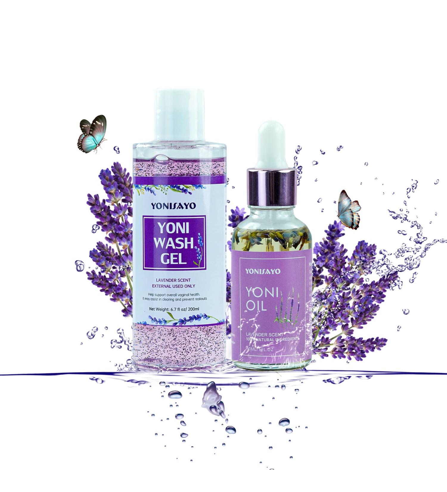 Yoni Wash & Oil Set for Women - pH Balanced Feminine Care Odor Removal Lavender Intimate Wash 30ml | Premium Feminine Hygiene - Buy Online on GoSupps.com