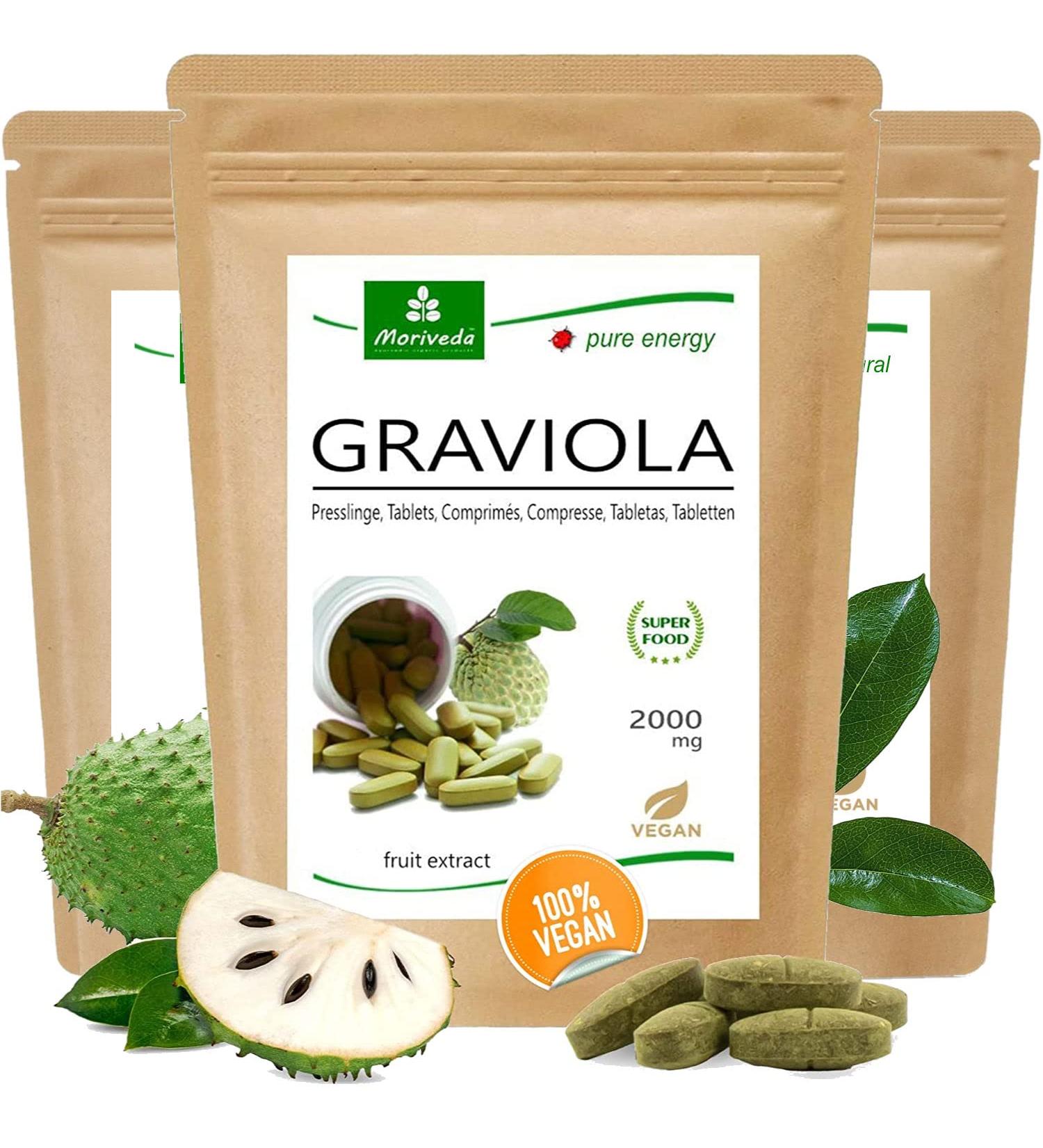 MoriVeda Graviola Presslings - Vegan Fruit Extract - 360 Tablets - Buy Online on GoSupps.com