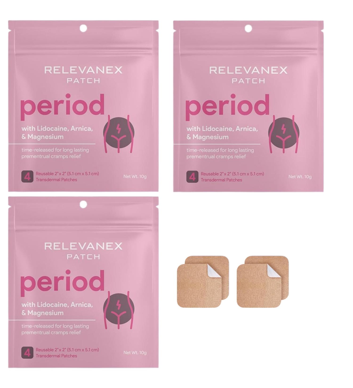 Relevenex Transdermal Patches for Women Menstrual Cycle Comfort & Support Gentle & Convenient Designed for Everyday Ease (Pack of 3)