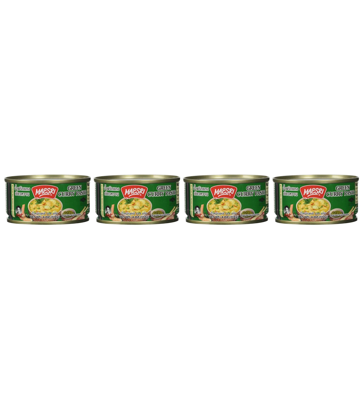 Maesri Thai Green Curry Paste - 4 Oz (Pack of 4) - Authentic Green Curry 4 Ounce x 4 Pack - Buy Online on GoSupps.com