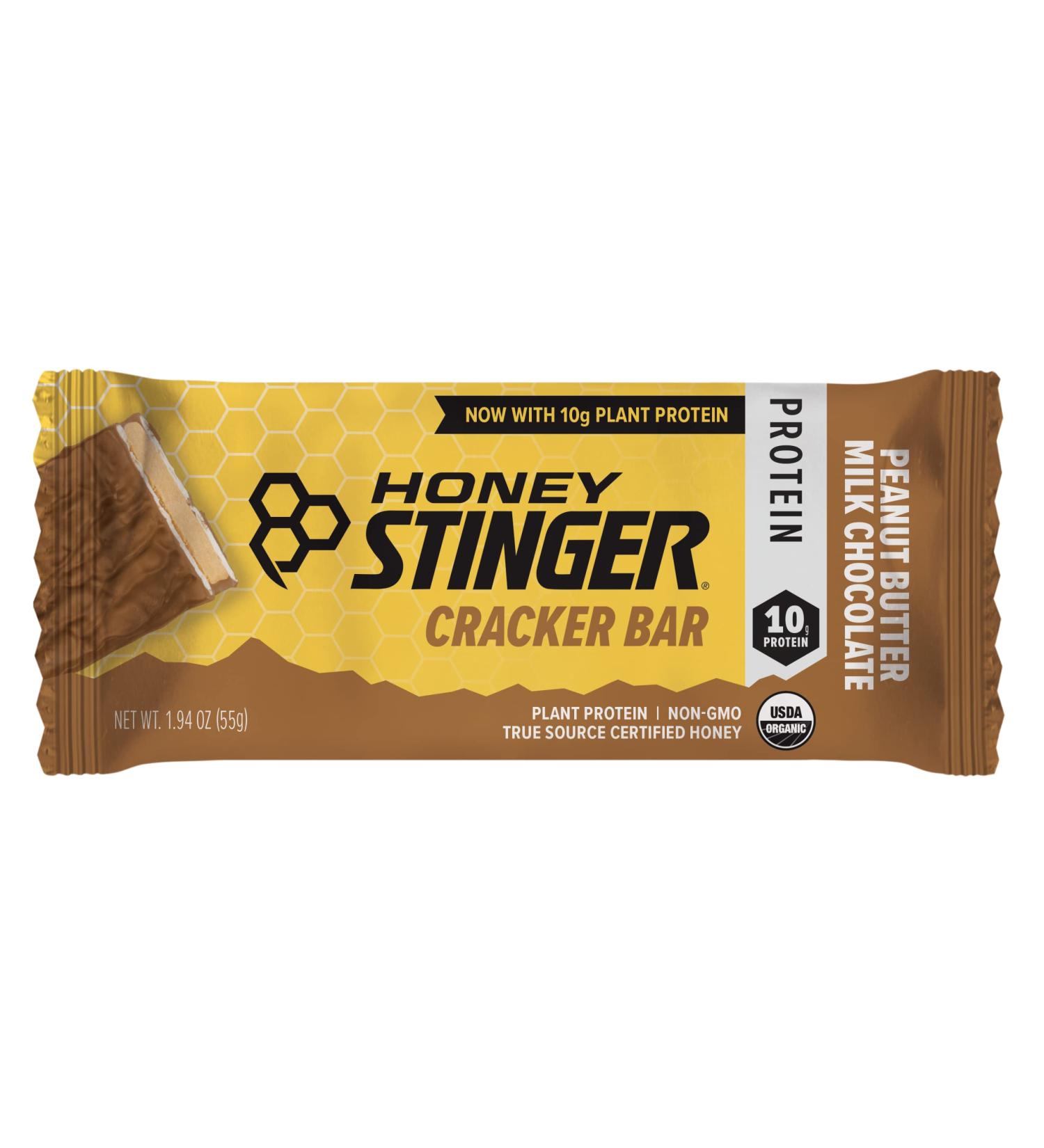 Honey Stinger Protein Cracker Bar | Peanut Butter Milk Chocolate | Sports Nutrition Snack for Exercise, Endurance & Performance | 12 Bars - Buy Online on GoSupps.com