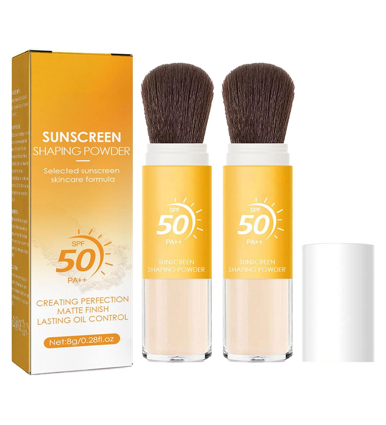 Sunscreen Powder Sunscreen Powder Setting Powder SPF 50 PA++ Setting Powder with Brush Lightweight and Breathable Setting Powder (dzf 2) - Buy Online on GoSupps.com