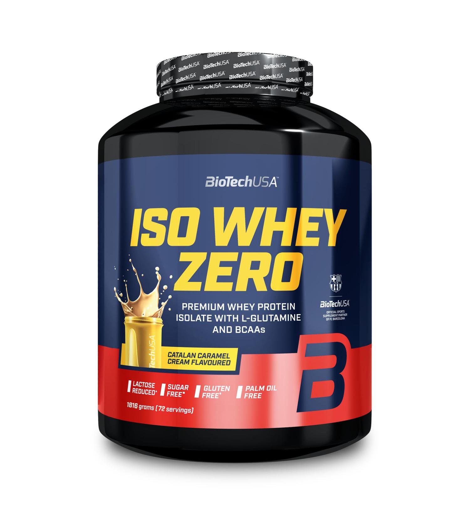 BioTechUSA Iso Whey Zero | Premium Whey Protein Isolate | Grass-Fed | Enzyme-Free | Sugar- and Gluten-free 1816 g Caramel Catalan - Buy Online on GoSupps.com