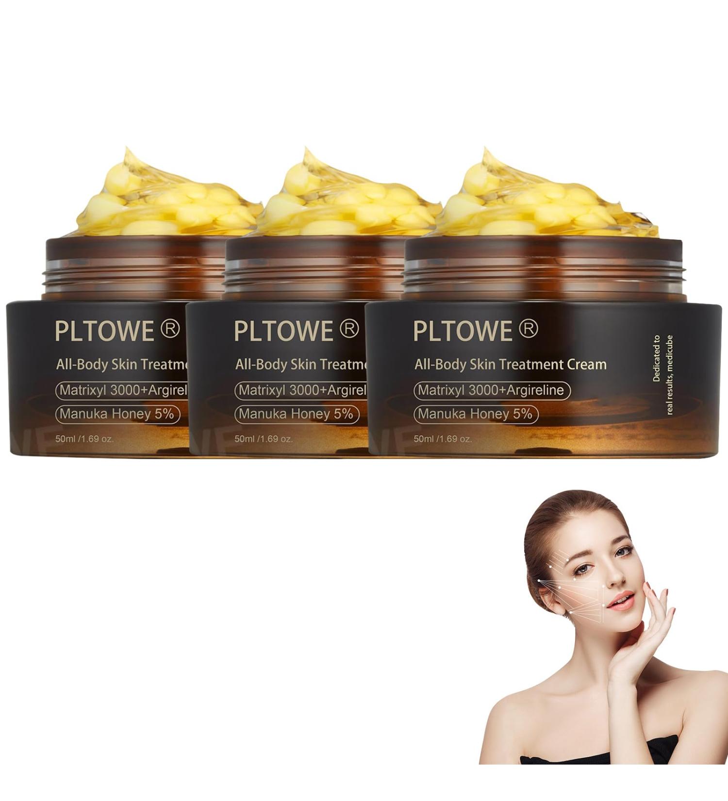PLTOWE Powerful All-Body Skin Treatment Cream, Professional Bee Venom Skin Treatment Cream, Natural Powerful All Body Skin Treatment Cream Suitable for All Skin Types (3 Pack) - Buy Online on GoSupps.com