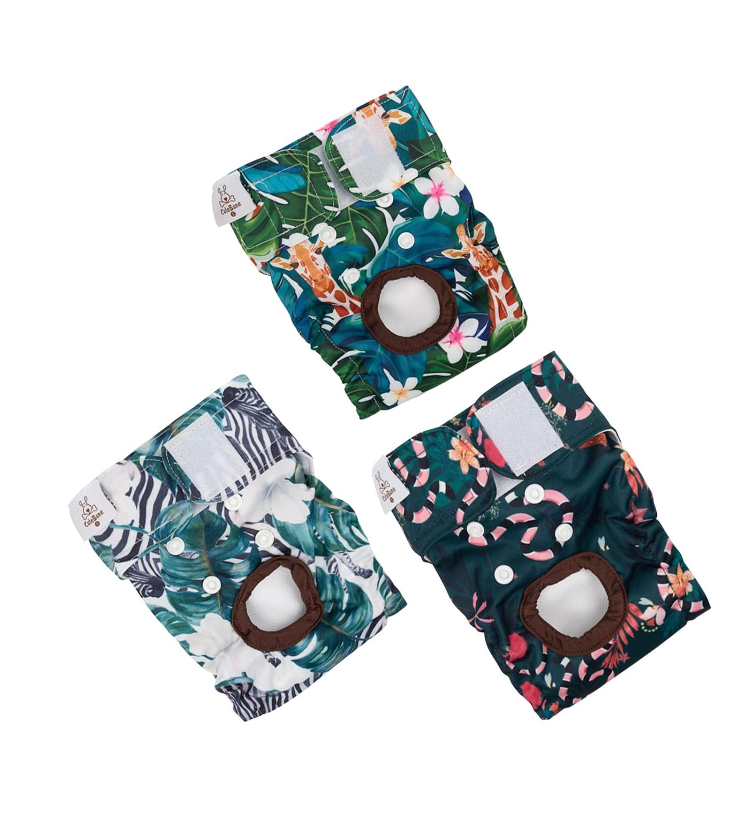 Cutebone Washable Dog Diapers 3-Pack | Waterproof Puppy Pants for Heat | Valentine's Day Rose Collection | Size D39L-DE (51-68.5cm) - Buy Online on GoSupps.com