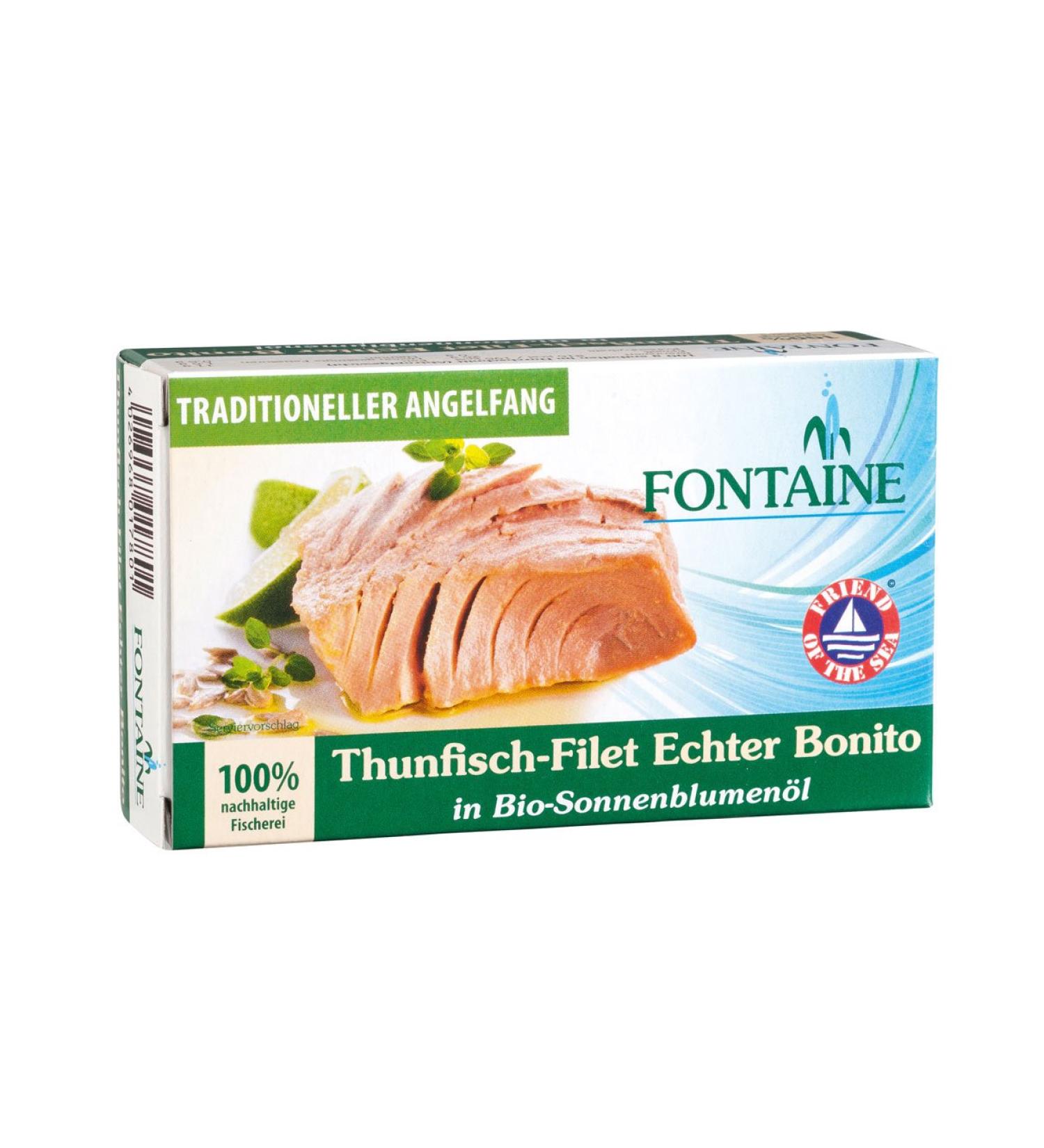 Fontaine Tuna-Bonito in Organic Sunflower Oil - 120g Canned Fish (Pack of 3) | Premium Quality International Shipping - Buy Online on GoSupps.com