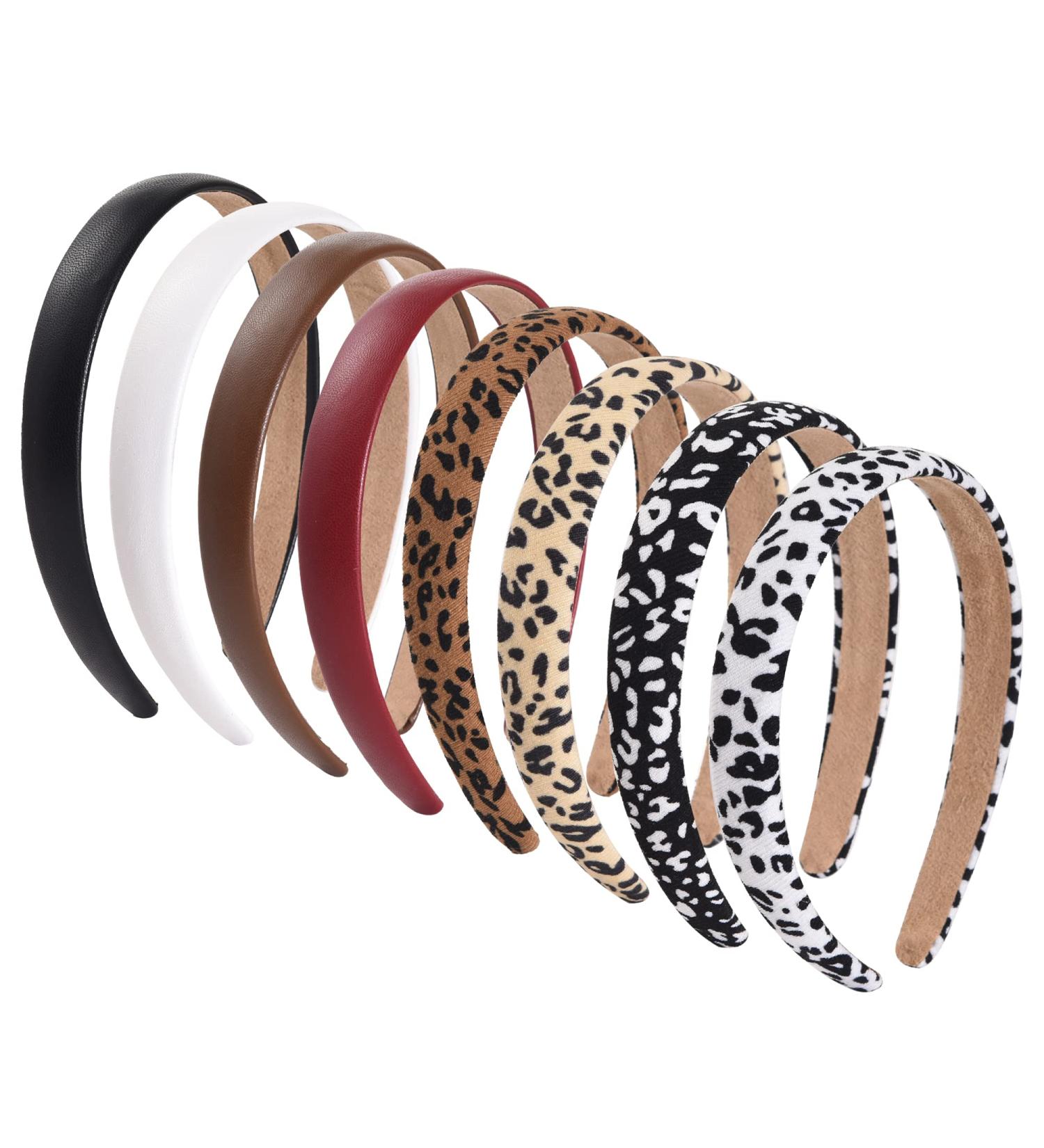 Rtinsd Leopard Print Headbands for Women - 2cm Wide Non-slip Cheetah Fashion Hair Bands - 8 Pcs Multicolor Wild Jungle Accessories - Buy Online on GoSupps.com