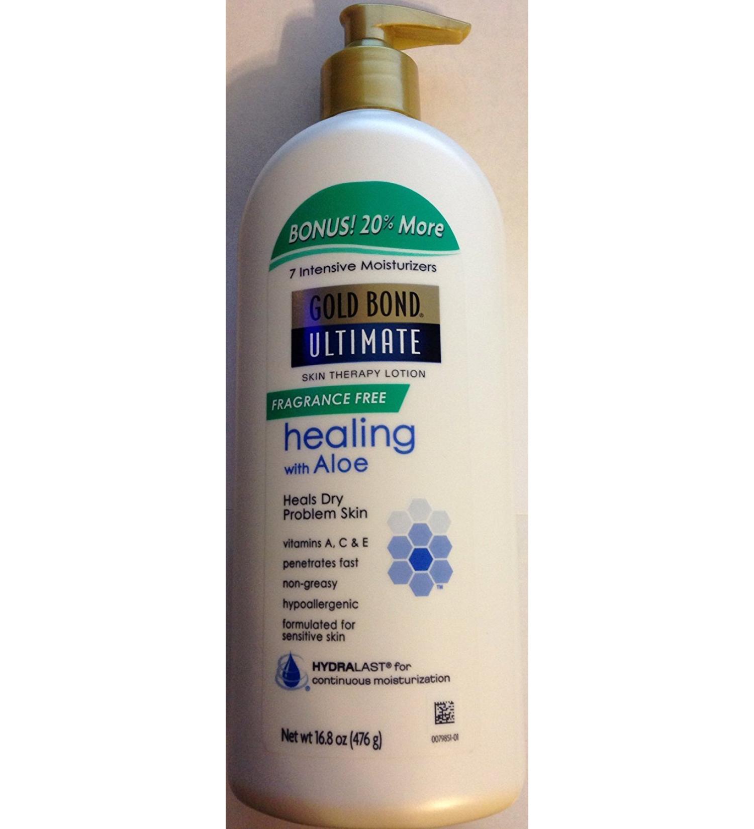 Gold Bond Ultimate Skin Therapy Lotion - Healing with Aloe - Fragrance Free - Heals Dry Problem Skin - Bonus Size: Net Wt. 16.8 OZ (476 g) - One Bottle