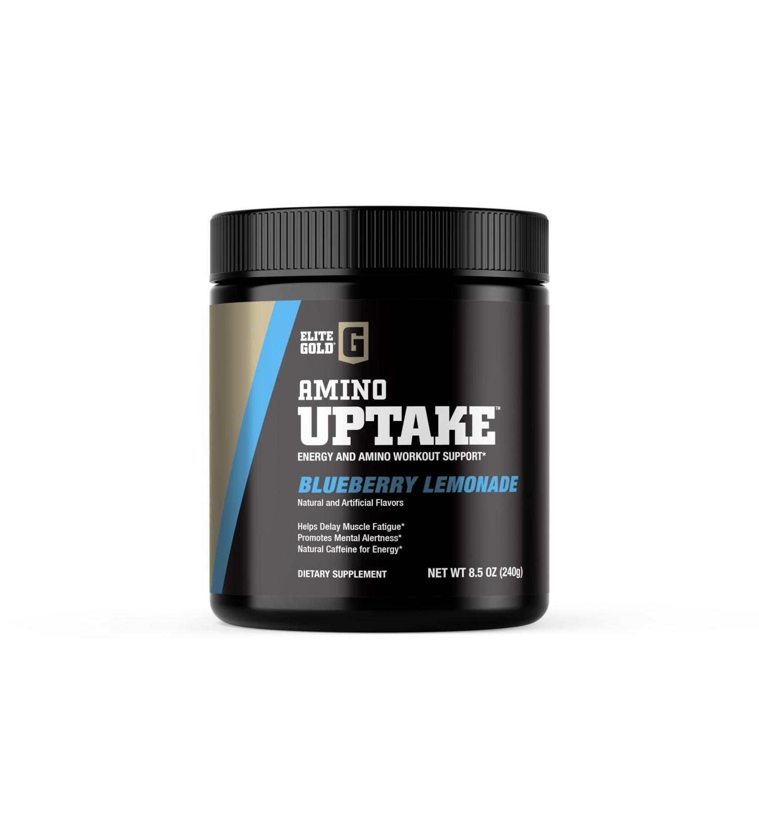 Elite Gold Amino Uptake Blueberry Lemonade Amino Energy Hydration Beta Alanine Energy Drink Beta Alanine L Citrulline 8.46 oz Tub (30 Servings) - Buy Online on GoSupps.com