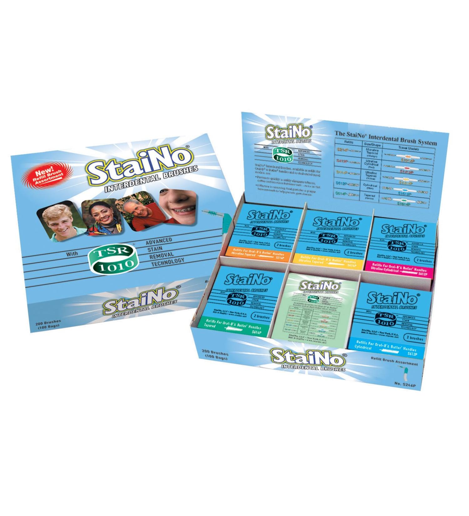 Staino Interdental Brush Refills Assortment 100 Unite Per Box