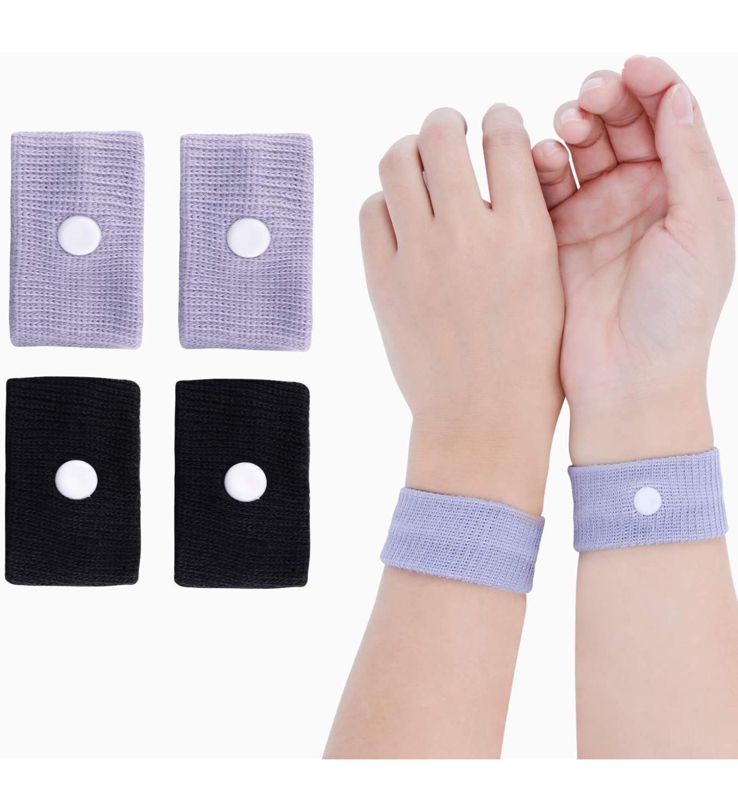 Travel Motion Sickness Relief Wristbands - Natural Anti Nausea Solution (Black/Grey) - Buy Online on GoSupps.com