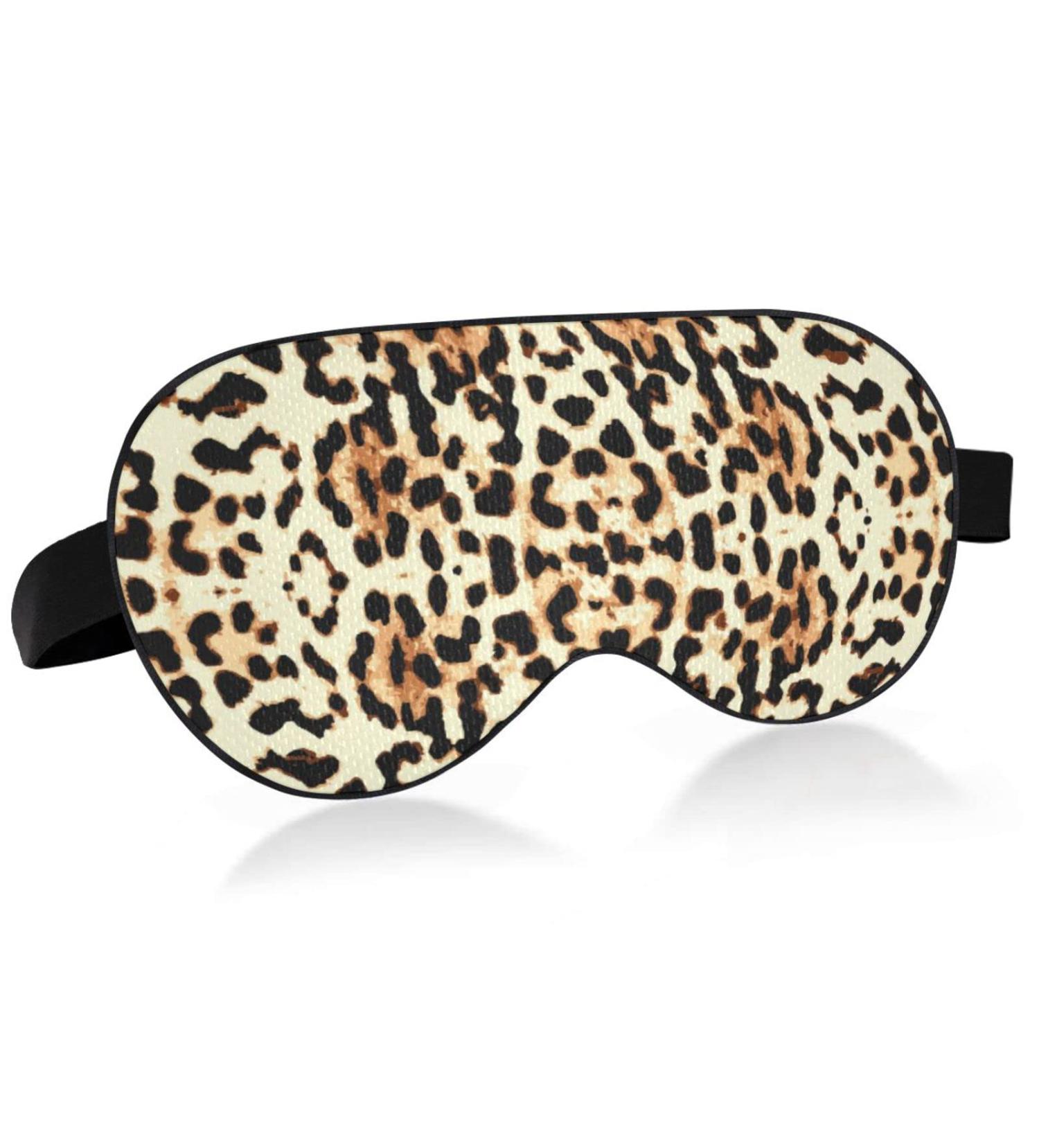 Leopard Print Sleep Mask | Soft & Comfortable Eye Mask for Men and Women | Adjustable Blindfold for Travel and Sleeping - Buy Online on GoSupps.com
