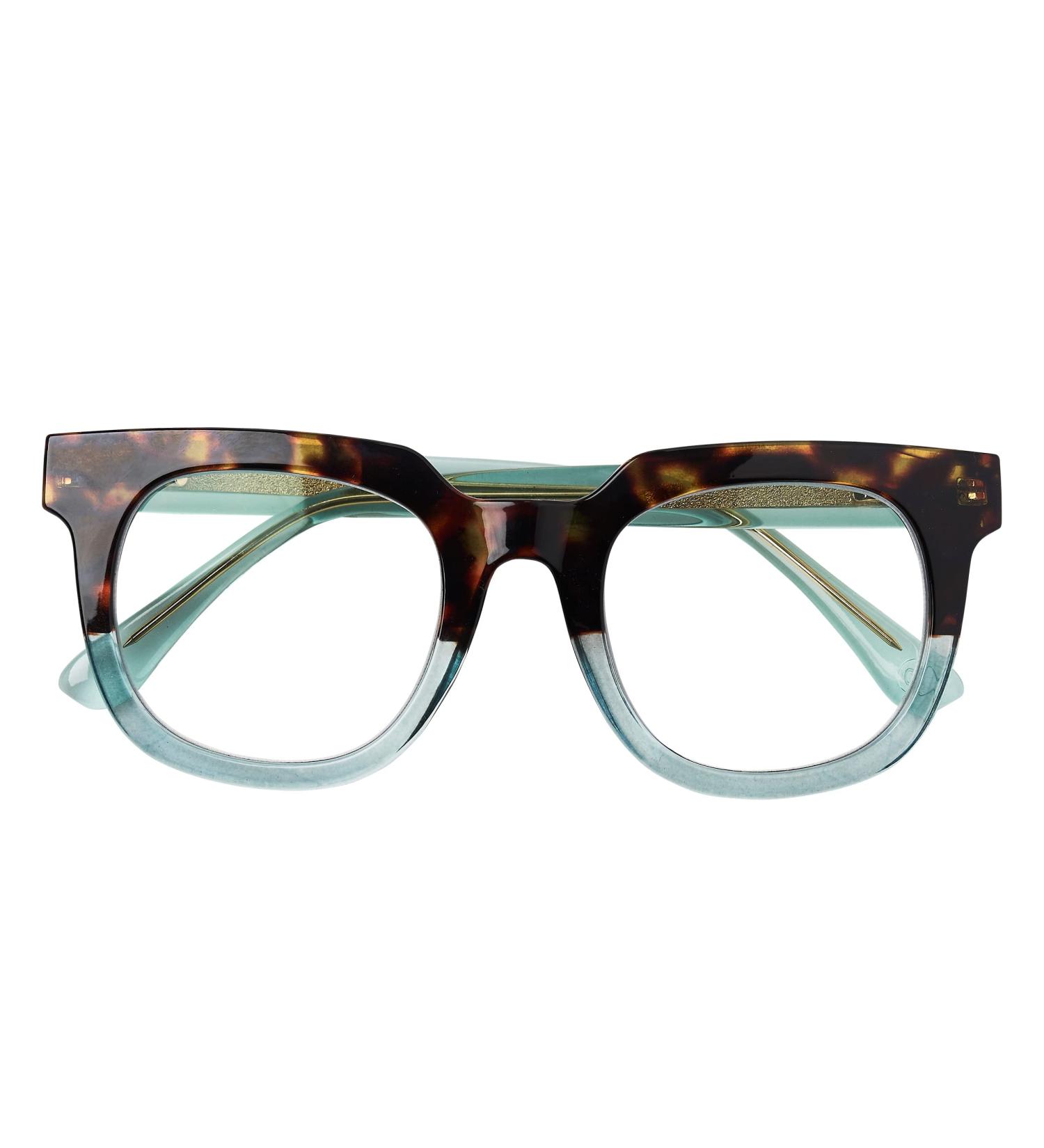 Peepers Women's Showbiz Square Blue Light Blocking Reading Glasses Tortoise/Green 50mm 1.5x - Buy Online on GoSupps.com