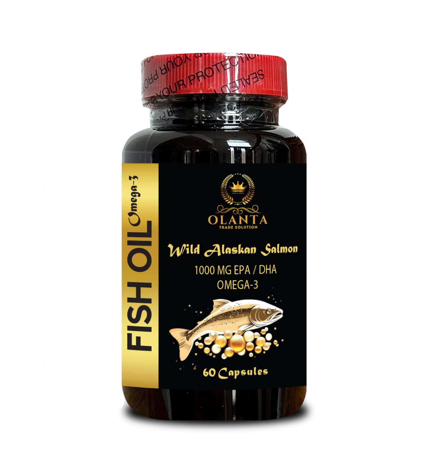 Fish Oil Premium - Brain Eye Supports Joint Function Immune & functionality Health Pure EPA DHA Omega 3 Supplement Burpless Omega-3 1 Bottle 60 Capsules - Buy Online on GoSupps.com