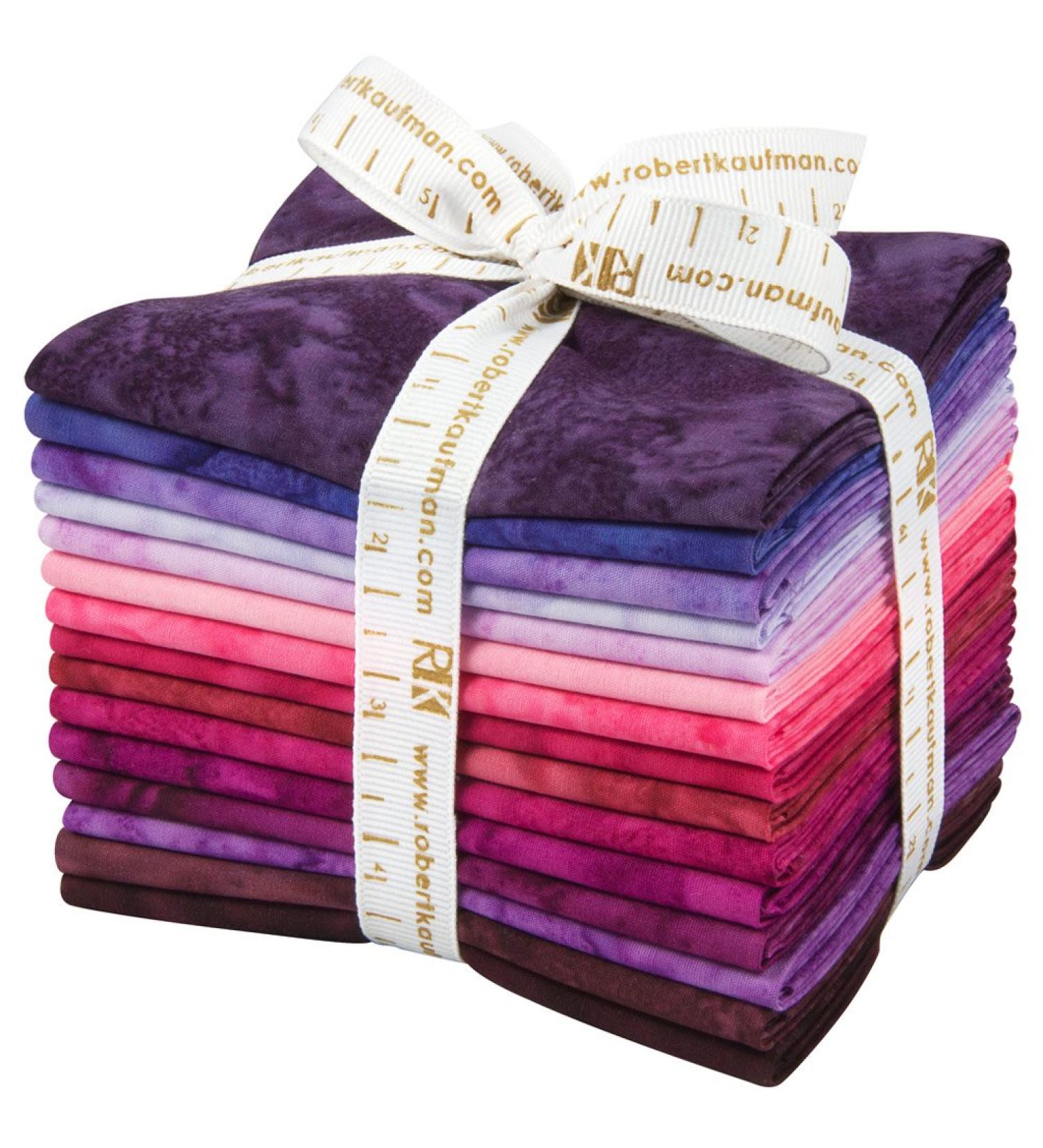 Lunn Studios Artisan Batiks Prisma Dyes Plum Perfect 15 Fat Quarter Bundle Robert Kaufman Fabrics FQ-830-15
