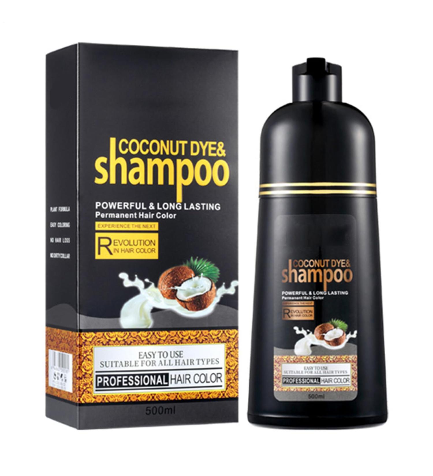  Gwtdtoad Coconuts Dye Shampoo 500ml for Instant Dark Hair Fast and Long Lasting Colouring Cream for Women and Men - Buy Online on GoSupps.com