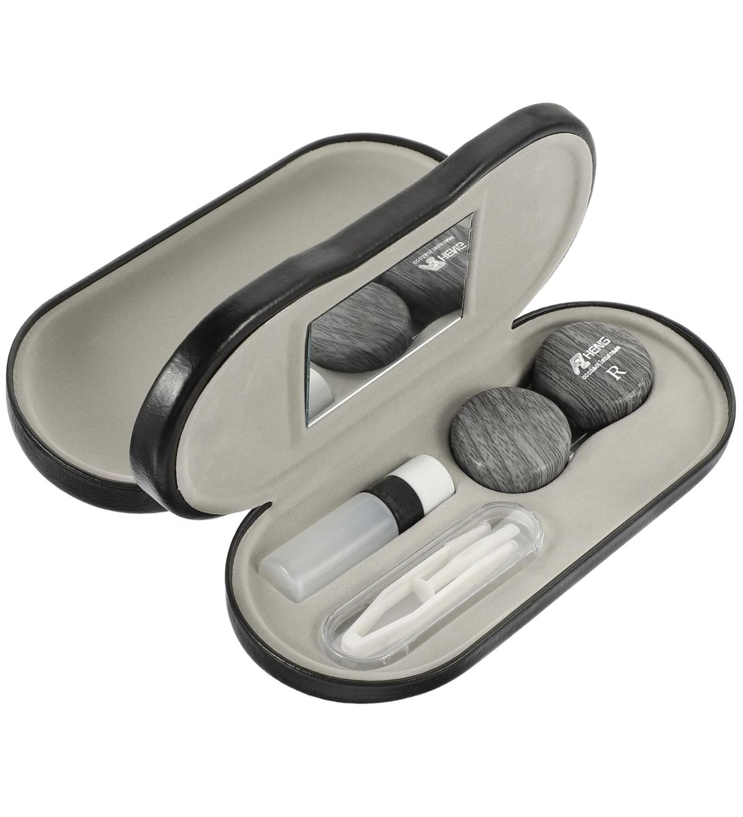 Coheali 2-in-1 Travel Glasses Case Set - Dual Purpose with Mirror & Lens Container | Perfect for International Travel - Buy Online on GoSupps.com