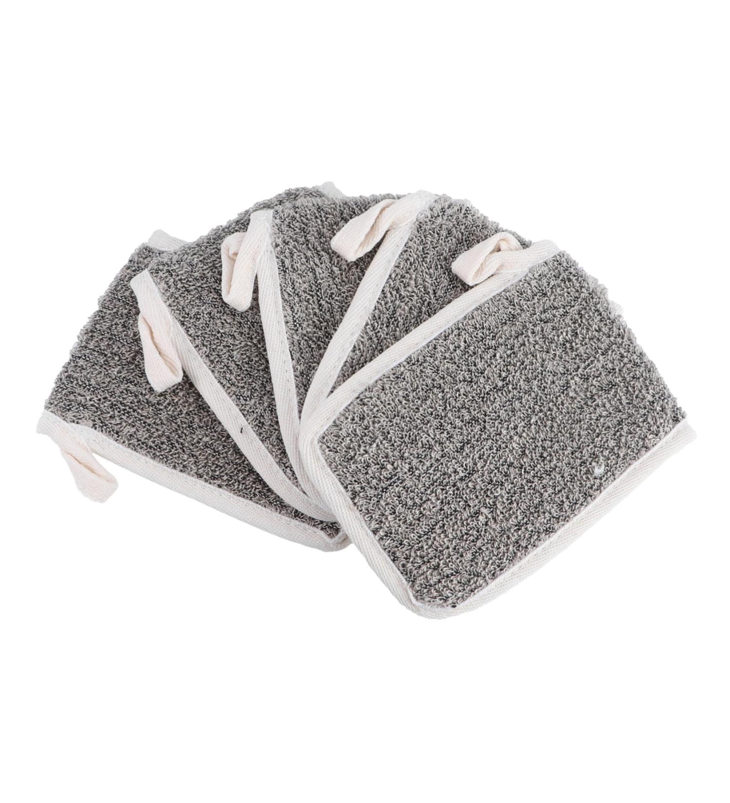 HAPINARY 5pcs Flip Soap Foam Net Scrub Exfoliating Bags Bath Accessory Foaming Pouches Khaki Cotton Linen - Buy Online on GoSupps.com