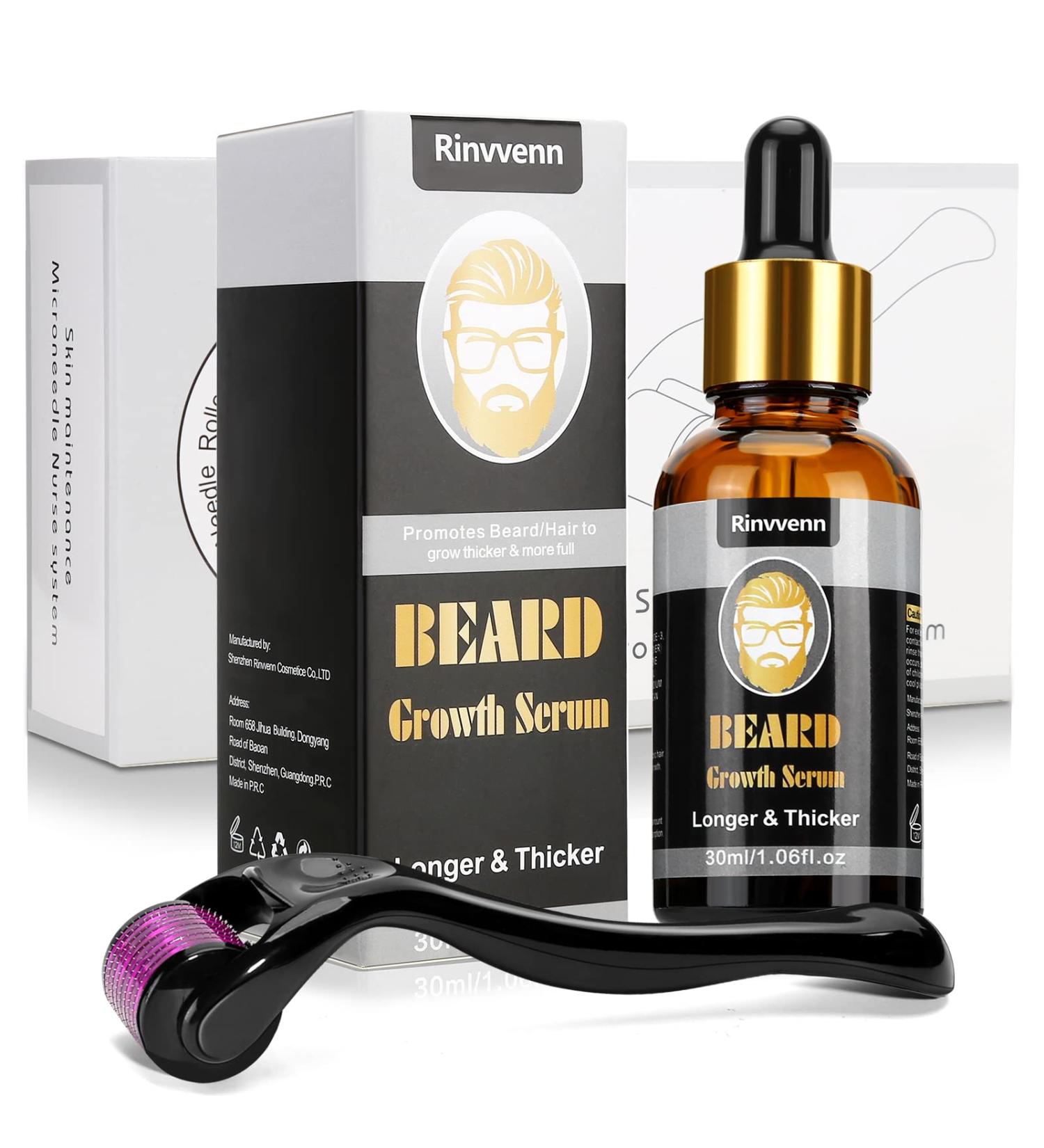 Dessnill Men's Beard Care Set - 0.5mm Dermaroller & Growth Serum Oil for Faster Beard & Hair Growth | International Shipping - Buy Online on GoSupps.com
