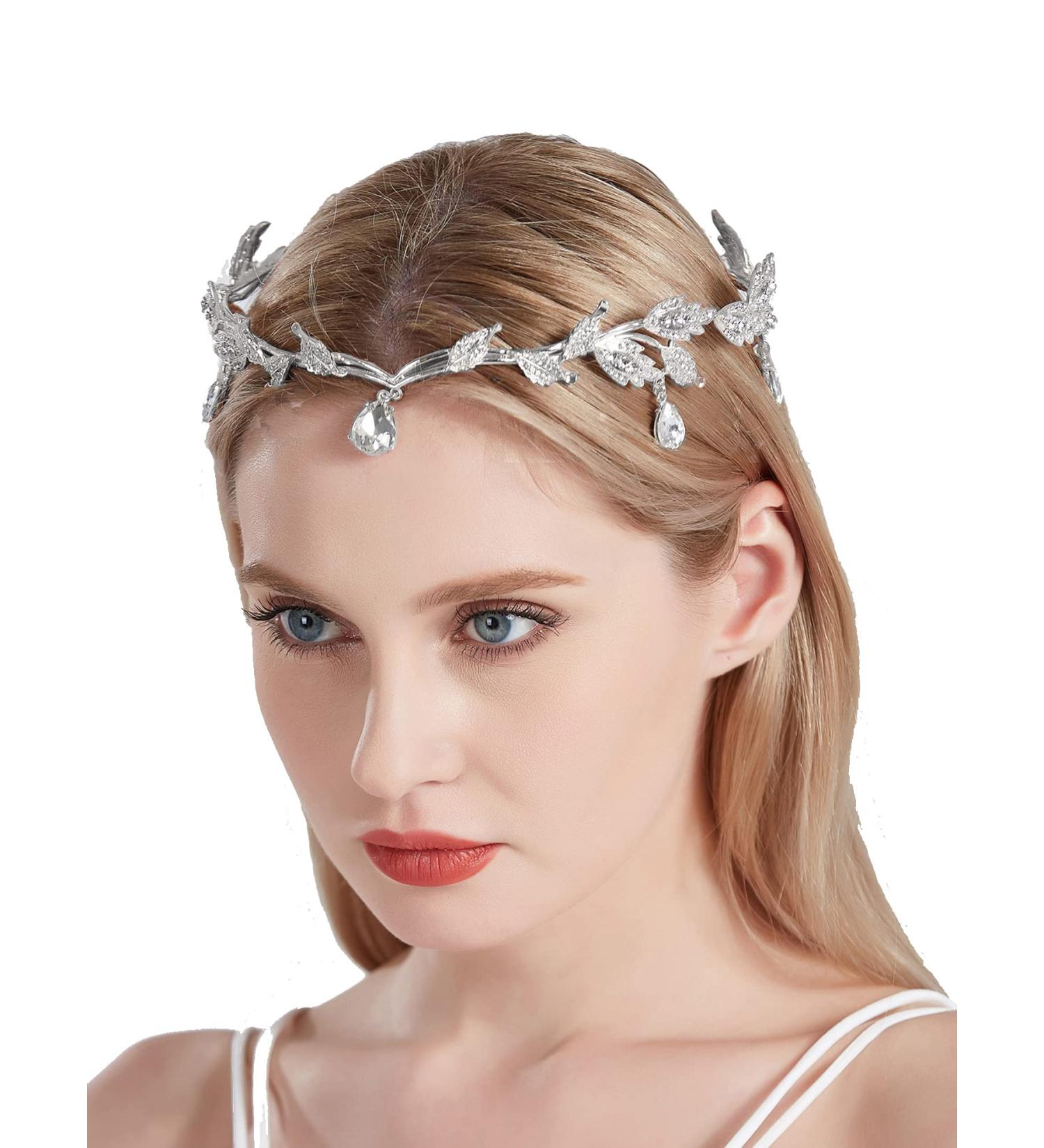 Silver Rhinestone Crown: Women's Wedding Tiara Headband for Costume Parties, Prom, Birthdays - Crystal Hair Accessory for Pageants and Fairy Princesses - Buy Online on GoSupps.com