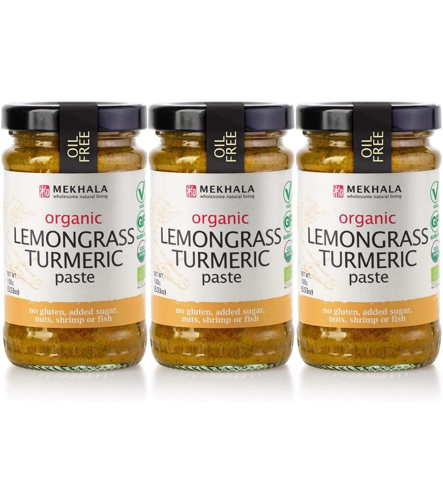 Mekhala Organic Gluten Free Curry Paste Value 3-Pack - Lemongrass Turmeric (3x3.5oz) - Buy Online on GoSupps.com