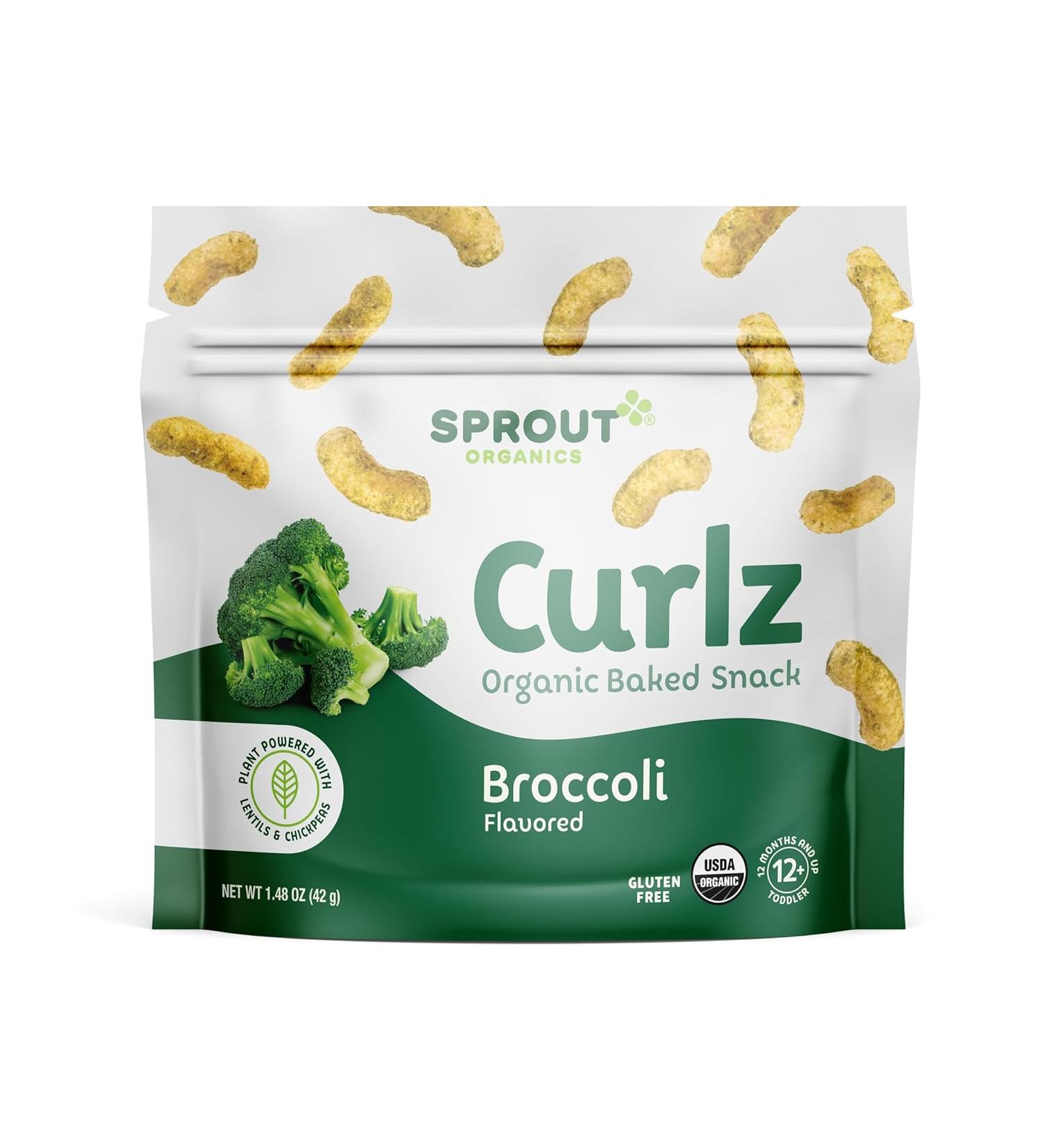 Sprout Organic Baby Food Stage 4 Toddler Snacks Broccoli Plant Power Curlz 1.48oz (Pack of 6) - Buy Online on GoSupps.com