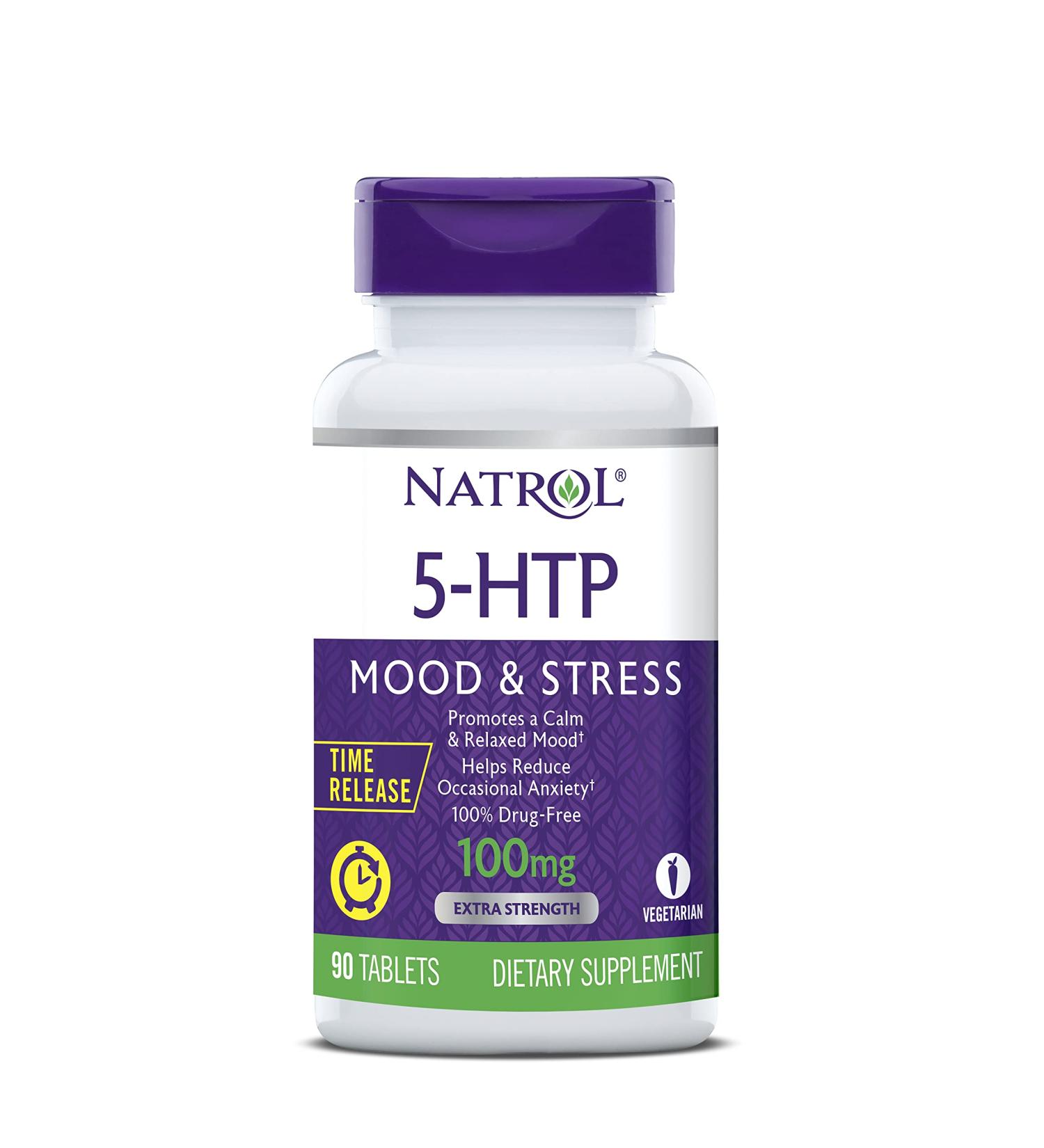 Natrol 5-HTP Time Release Tablets 100mg - Drug-Free Mood Support - 90 Tablets - Buy Online on GoSupps.com