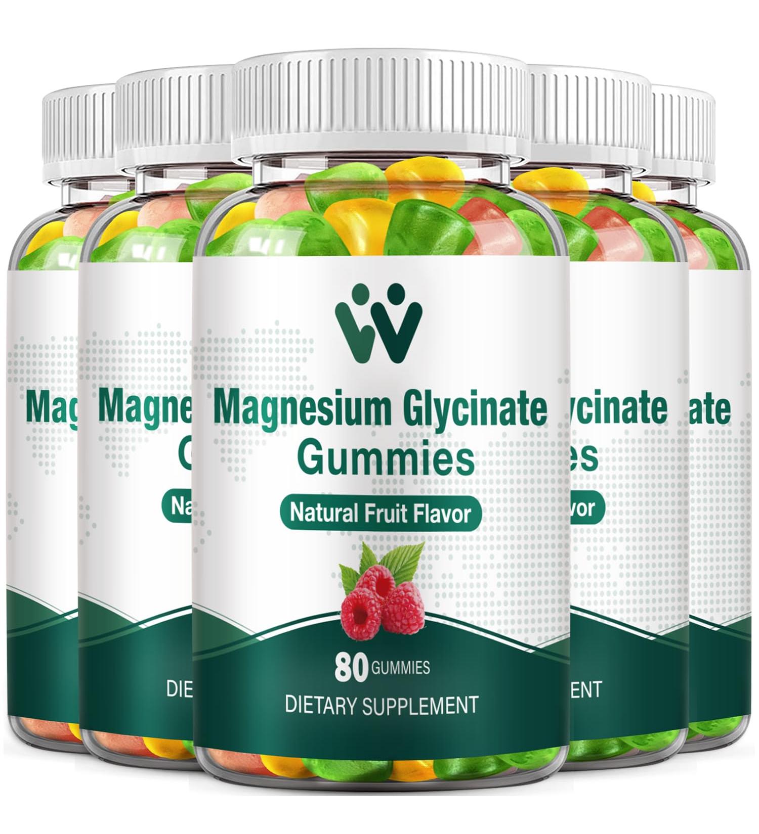 WACHRAY Magnesium Glycinate Gummies 400mg - Magnesium Supplement for Sleep Stress & Muscle Relief Calm Magnesium Chews for Adults and Kids with Vitamin D B6 Fruit Flavor Vegan 5 Packs - Buy Online on GoSupps.com