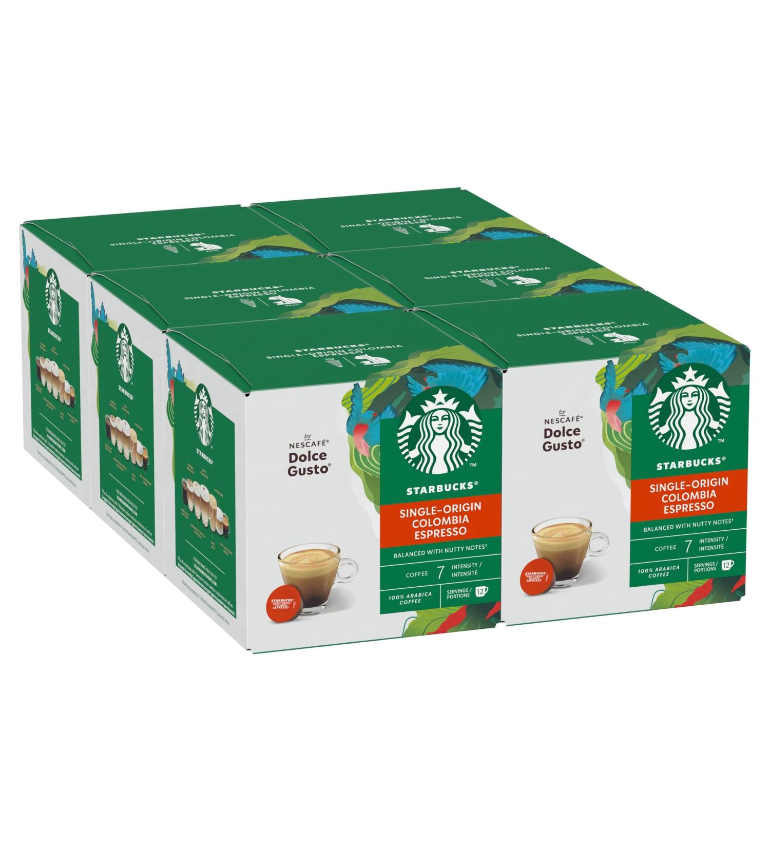  STARBUCKS STARBUCKS Single-Origin Colombia by Nescaf Dolce Gusto Amber Roast Coffee Capsules 6 x 12 (72 Capsules) - Buy Online on GoSupps.com