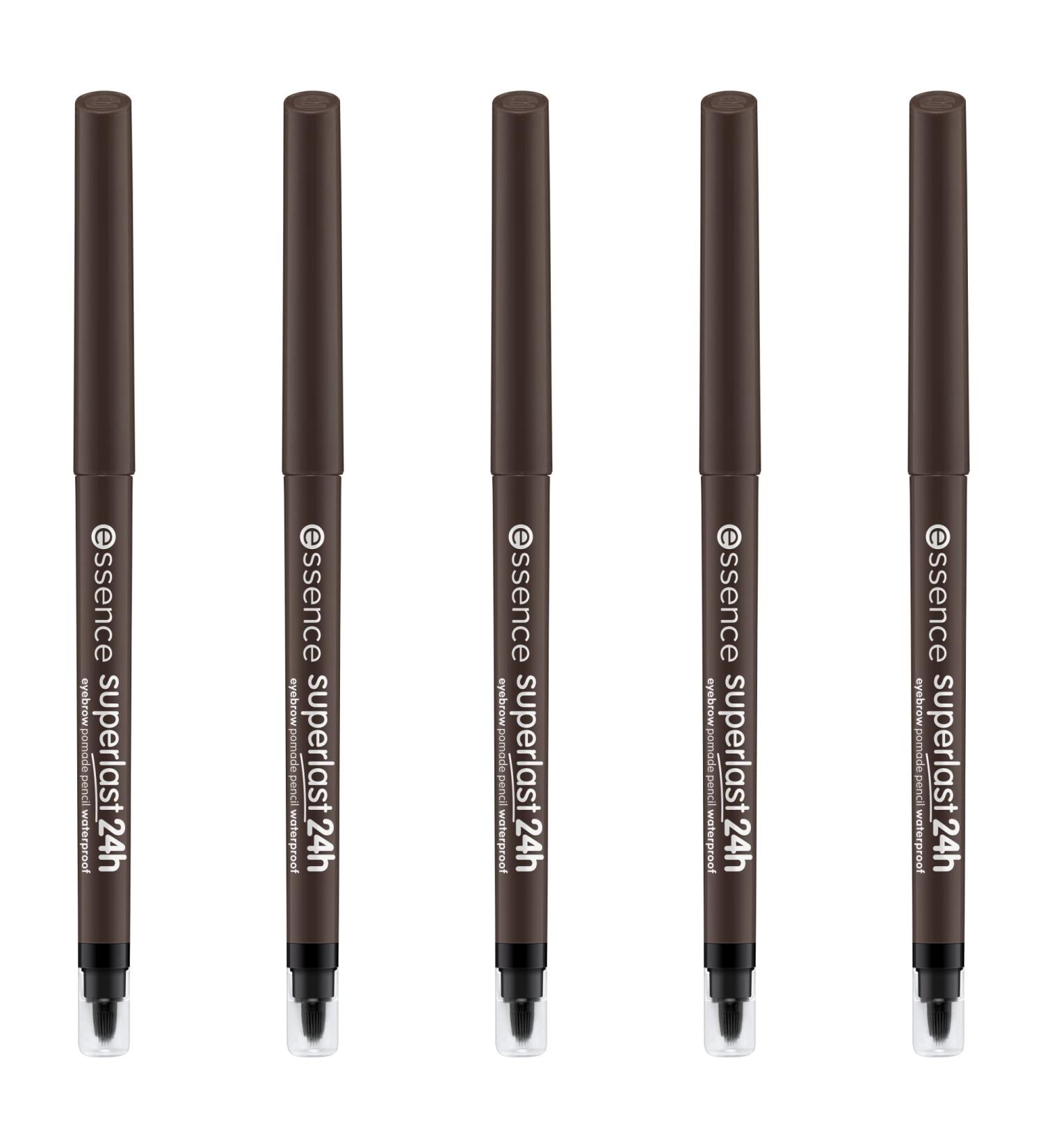 Essence Superlast 24h Eyebrow Pomade Pencil Waterproof - No. 40 Cool Brown Vegan 5-Pack | Long-Lasting Eye Makeup for Perfect Brows - Buy Online on GoSupps.com
