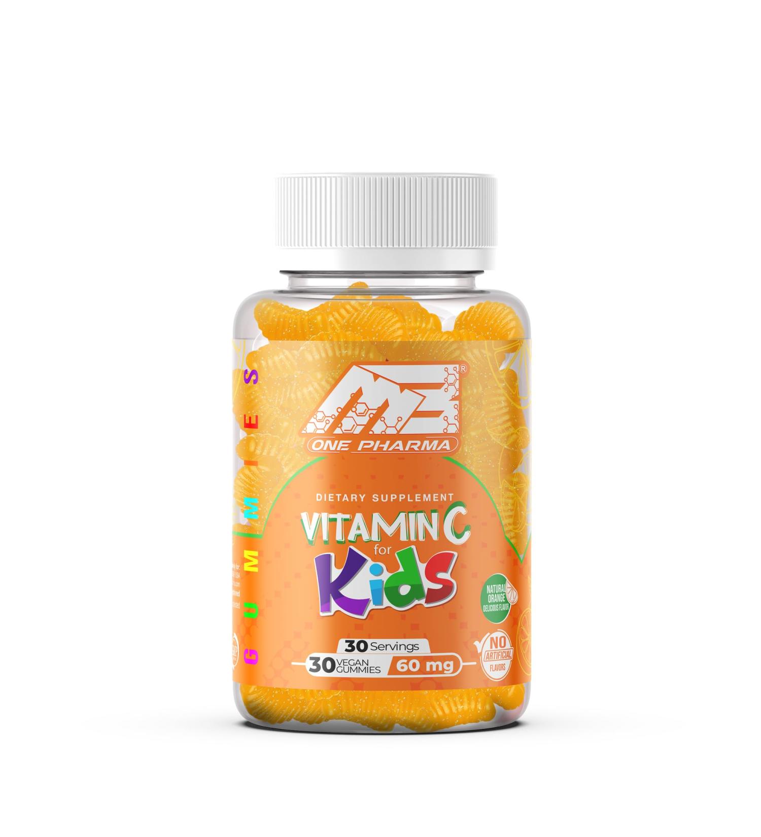 MB One Pharma Kids Vitamin C Gummies -for Immune Support Natural Orange Delicious Flavor (30 Day Supply) Vegetarian Non-GMO Gluten Free No Artificial Sweeteners - Buy Online on GoSupps.com