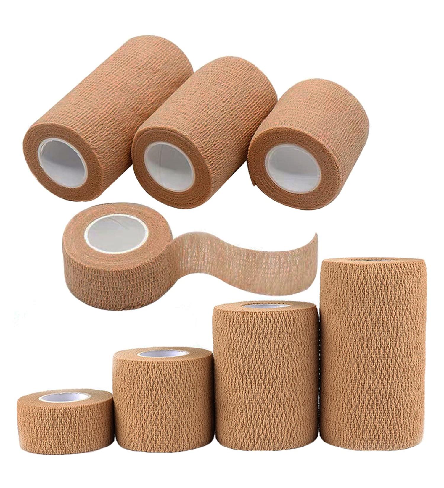 HerMia Cohesive Medical Tape - Self Adhesive Breathable Waterproof Athletic Bandages | 8 Rolls of Elastic Sports Wrap for Wrist & Ankle - Mix Sizes - Buy Online on GoSupps.com