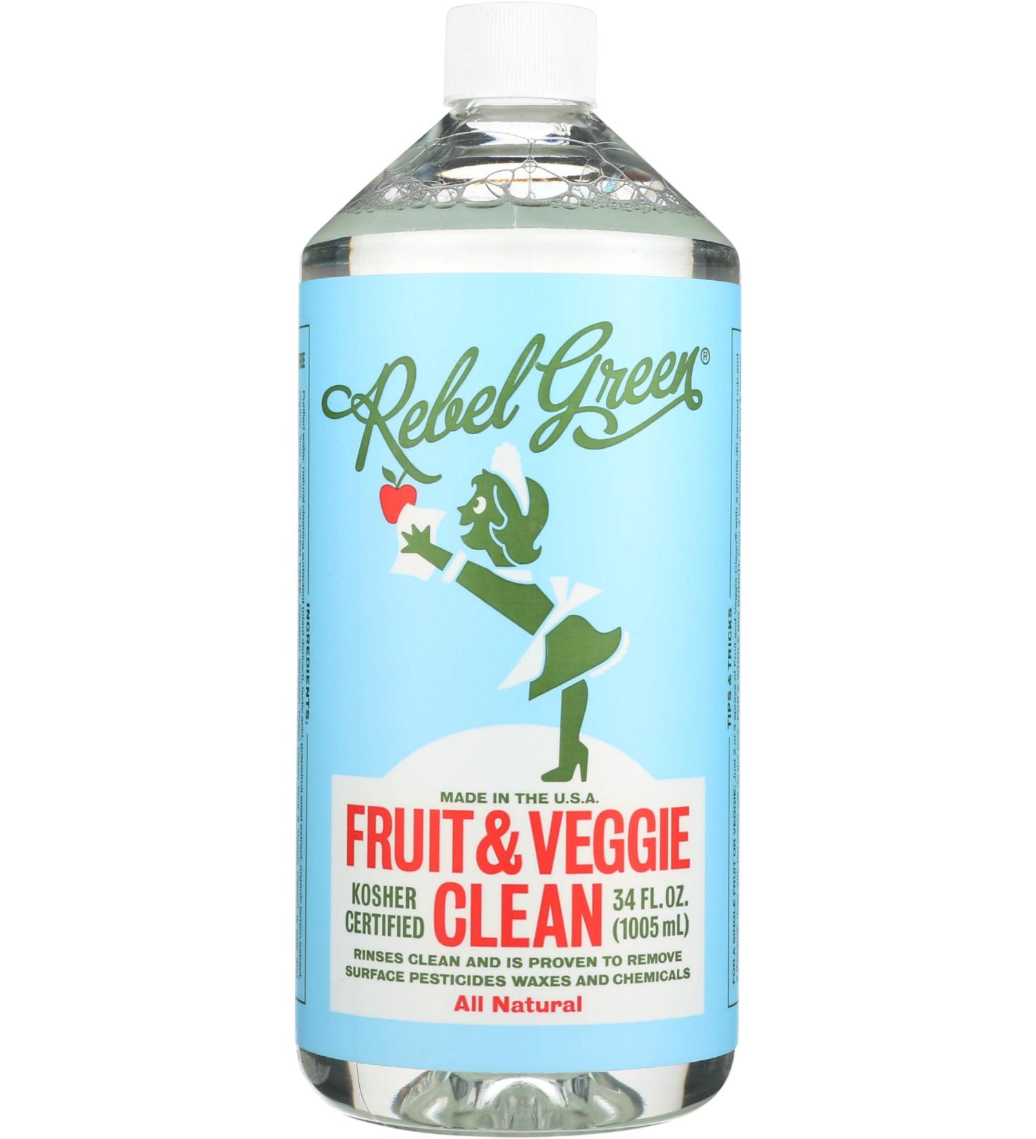 Rebel Green Cleaner Refill - 34 Fl Oz Fruit & Veggie Cleaner | Eco-Friendly & Effective - Buy Online on GoSupps.com