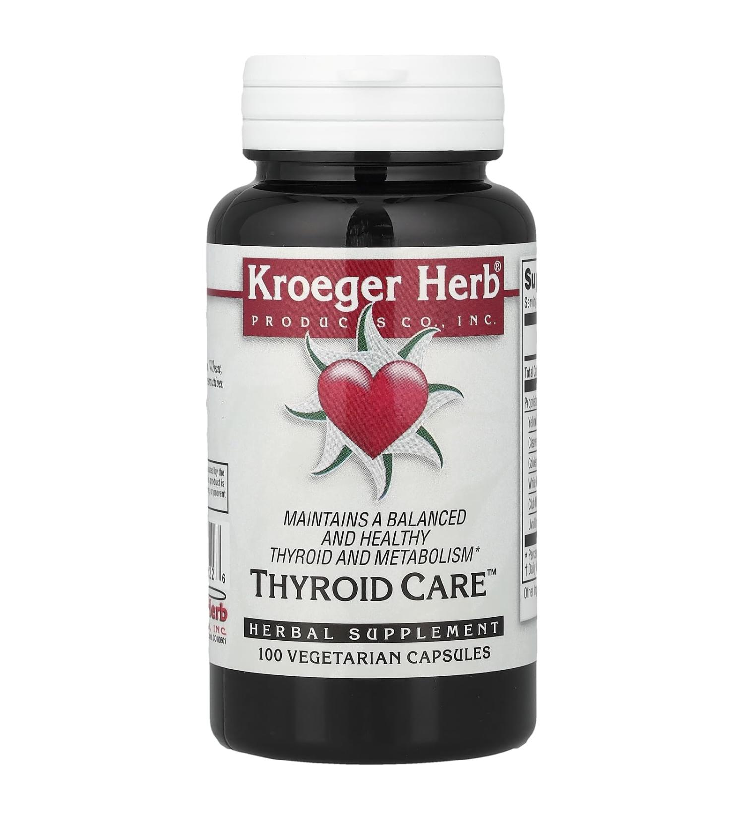 Kroeger Herb Thyroid Care Capsules 100 Count