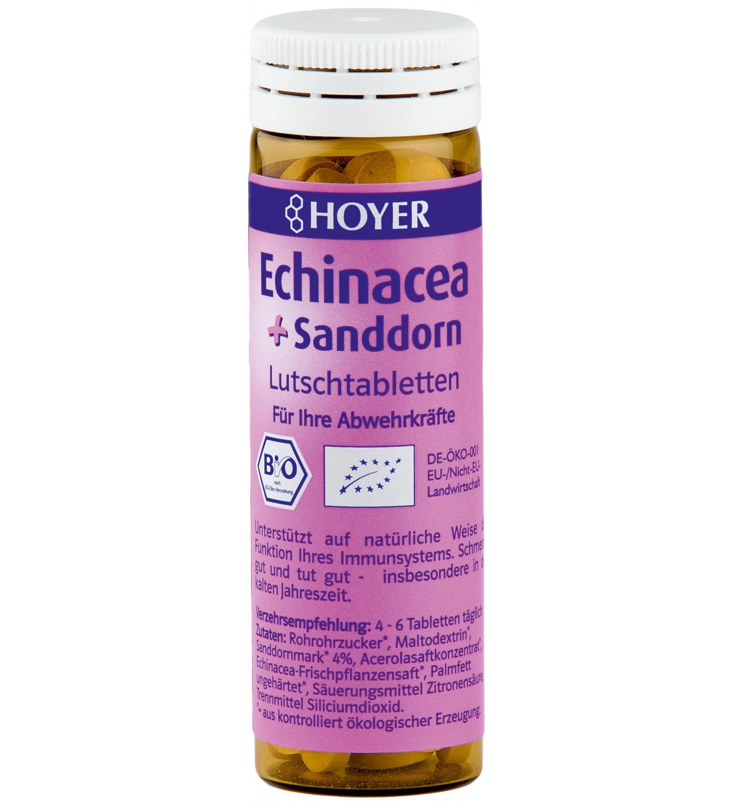 Hoyer Organic Echinacea Sea Buckthorn Lozenges (6 x 30 gr)