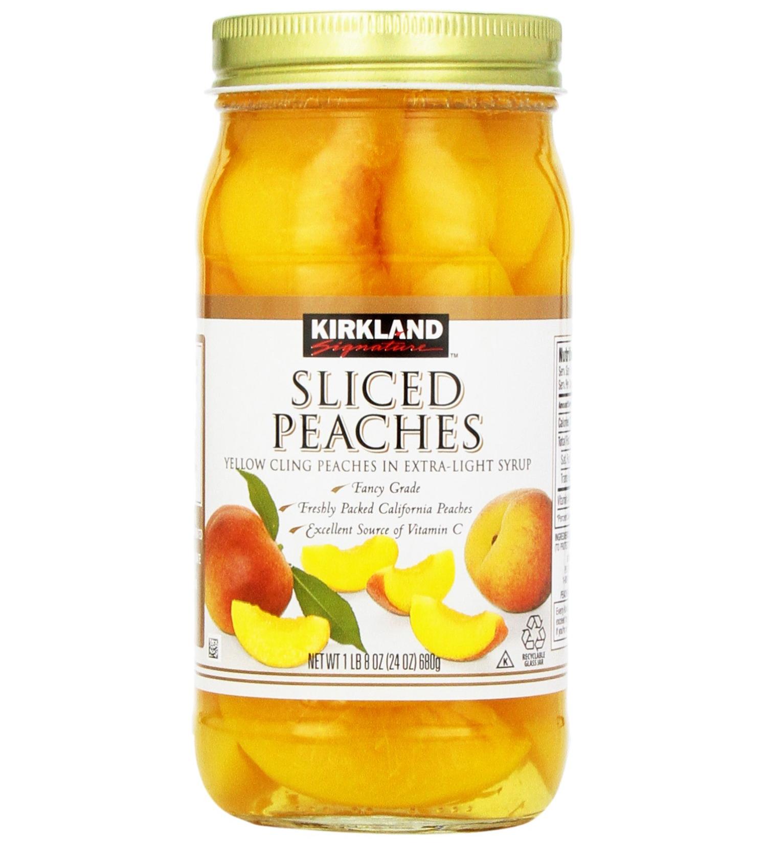 Kirkland Sliced Peaches 24 Ounce (x4) - 6 Pound Bulk Pack | High-Quality Canned Peaches - Buy Online on GoSupps.com