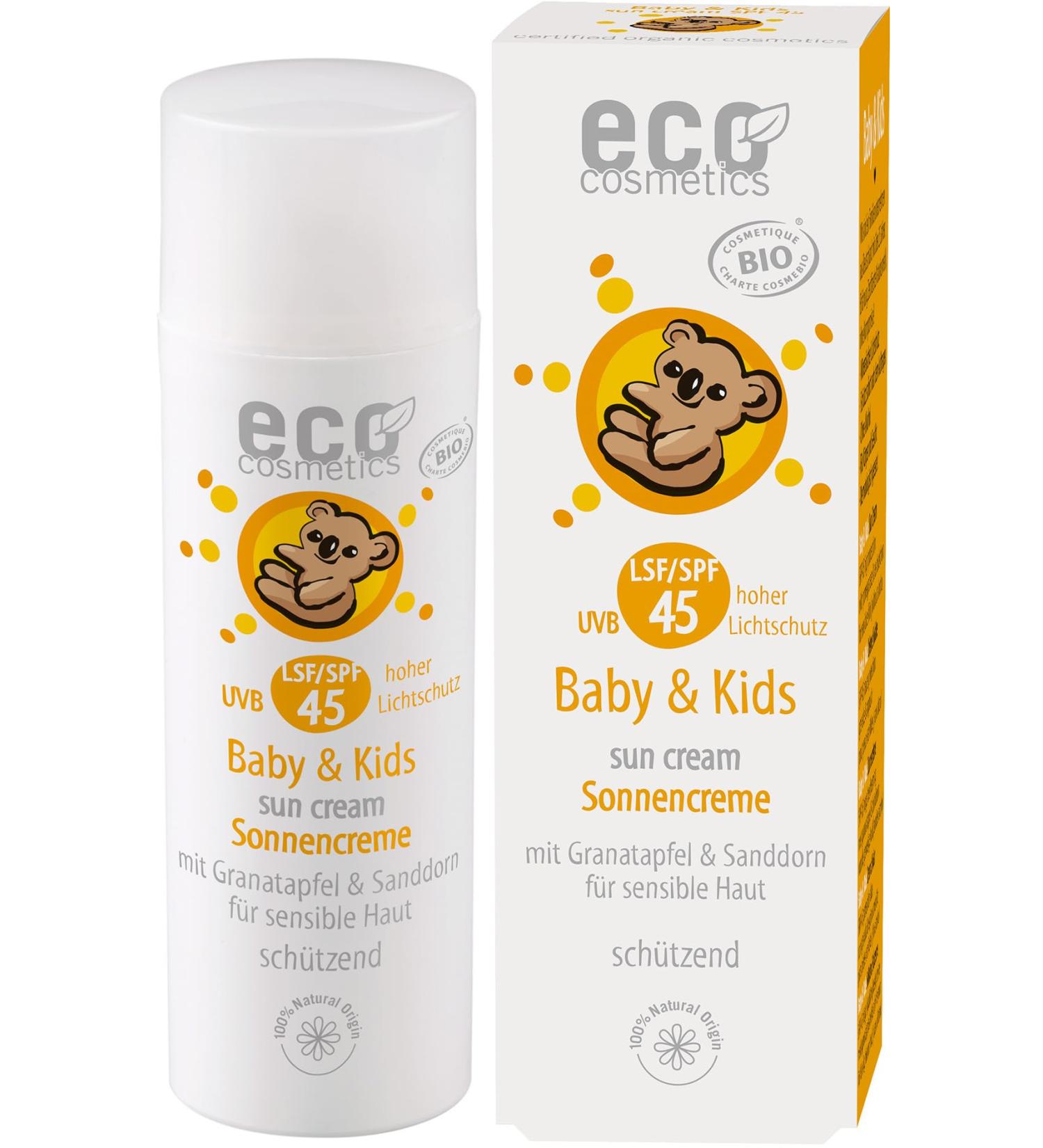 eco cosmetics Baby & Kids Sun Cream SPF 45 (2 x 50 ml) 50 ml (pack of 2)