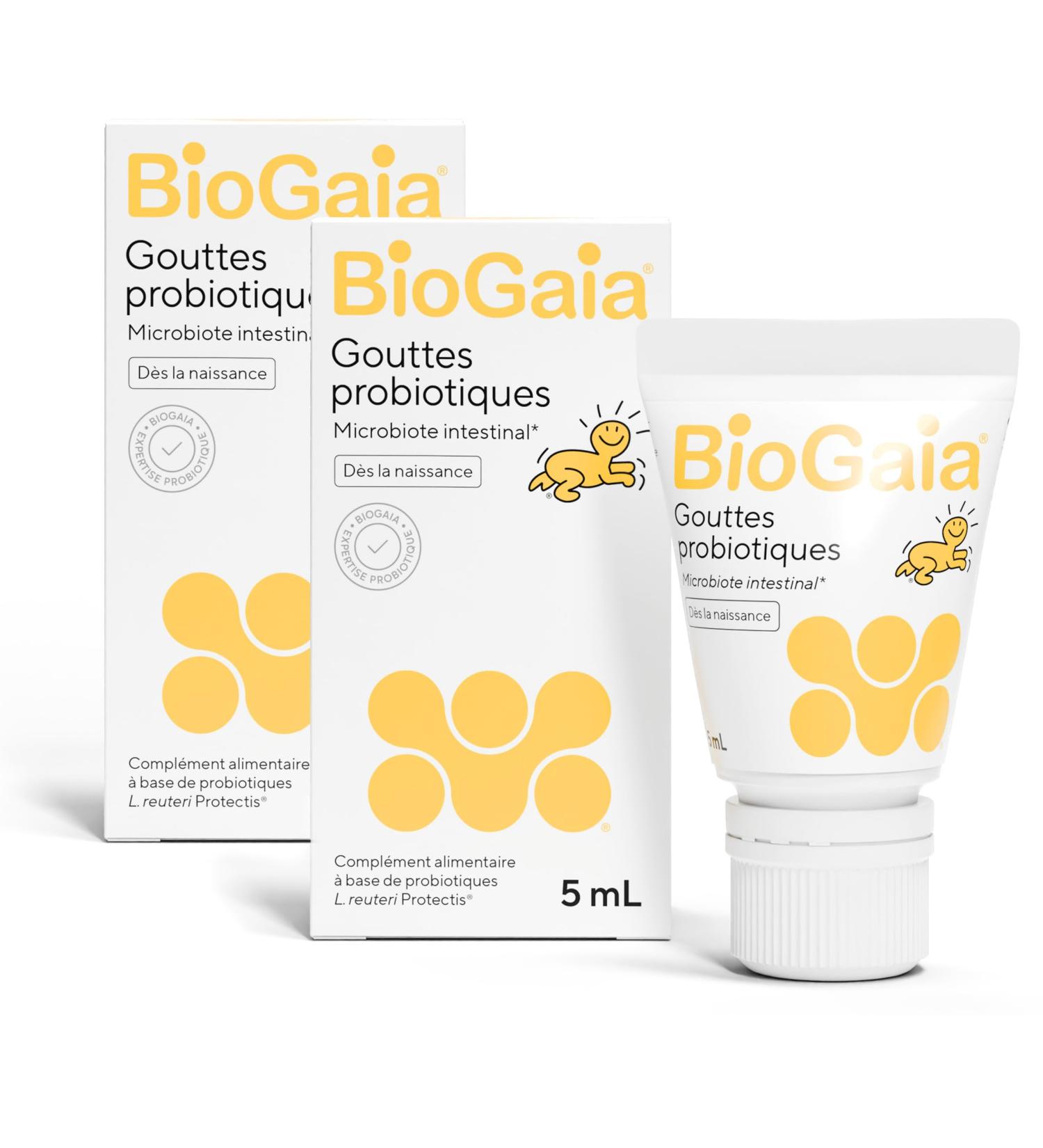 BioGaia Gouttes Probiotiques pour B b s & Nourrissons | quilibre de la Flore Intestinale | Compl ment Alimentaire Base de Probiotiques | Contient le L. reuteri Protectis | Flacon de 5 mL Lot de 2 - Buy Online on GoSupps.com