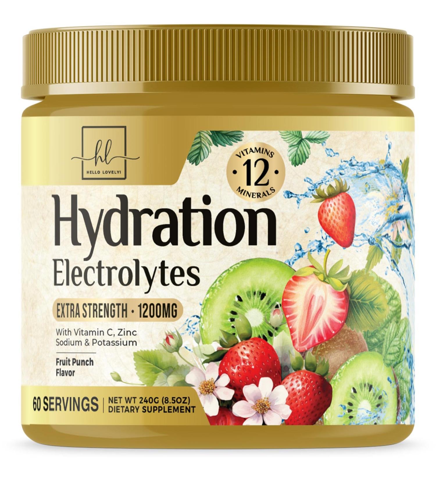 Daily Electrolyte Drink Mix | Extra Strength Hydration Powder | 6 Electrolytes & Minerals | Vegan Non-GMO Fruit Punch | 60 Servings - Buy Online on GoSupps.com