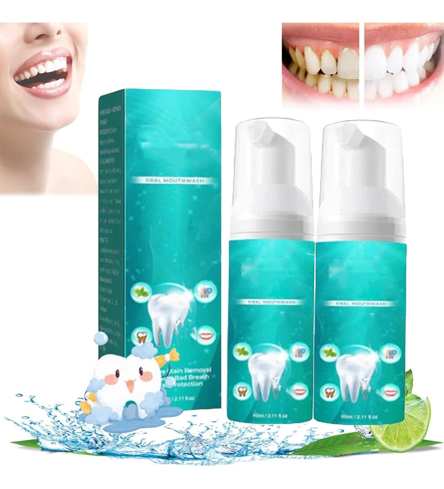 Herbal Brightening Oral Repair Foam & Gum Health Mouthwash - Teeth Whitening & Calculus Removal (2 Pcs) | International Shipping - Buy Online on GoSupps.com