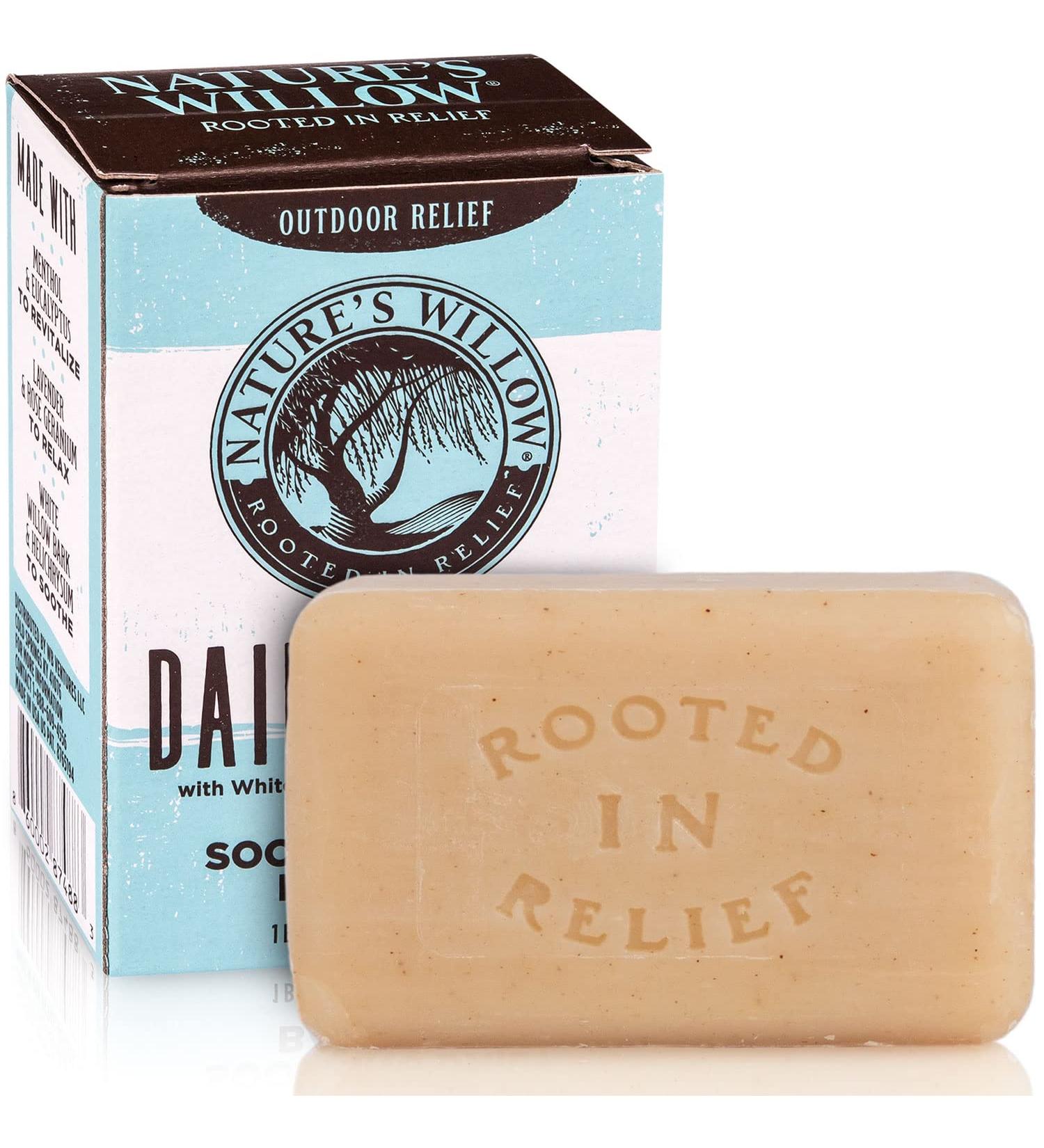 Nature's Willow Daily Relief Bar Soap with White Willow Bark | Natural Anti-Itch Soap for Bug Bites & Rash | Soothing Skin with Essential Oils | 4 oz Bar - Buy Online on GoSupps.com